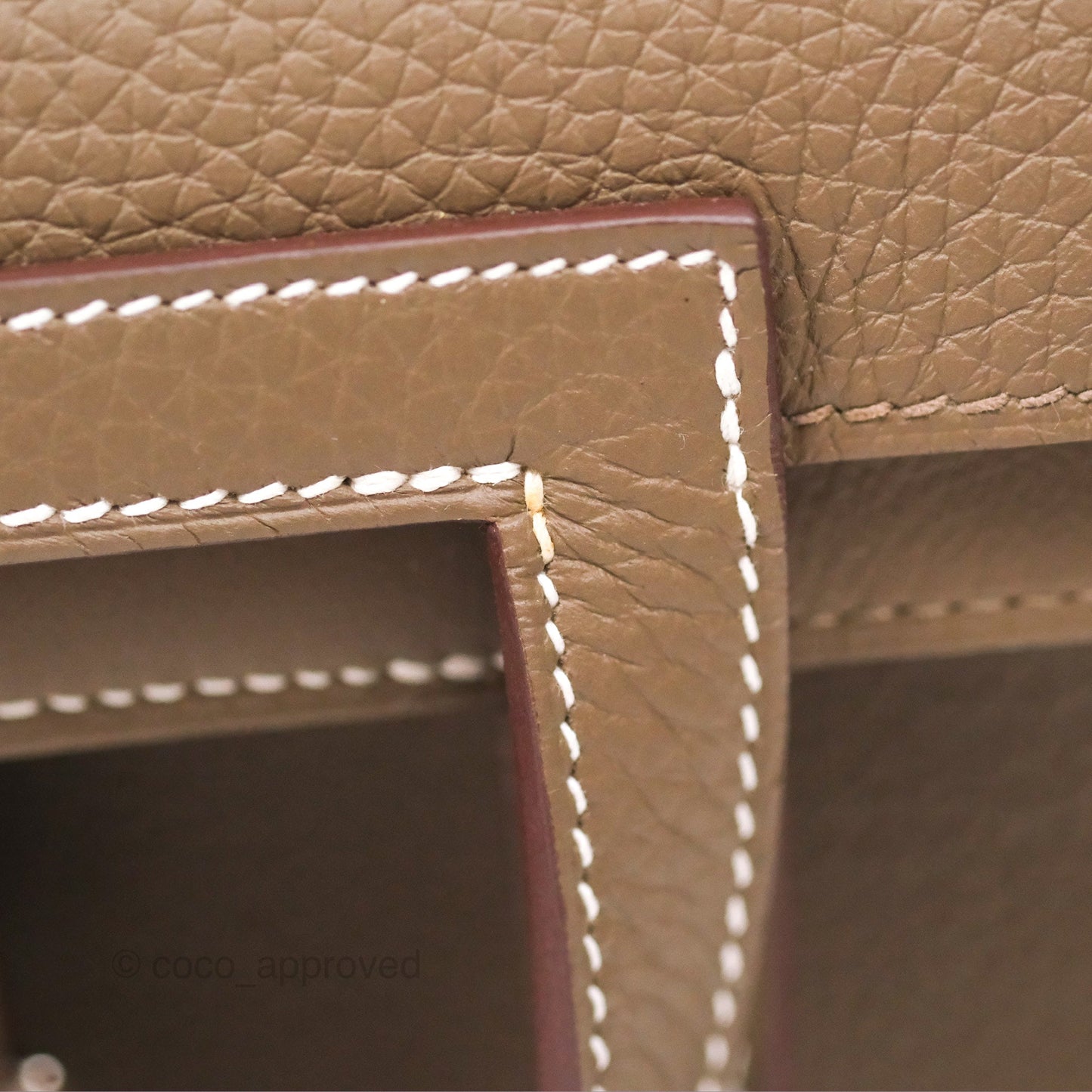 Hermès Halzan 25 Etoupe Clemence Palladium Hardware