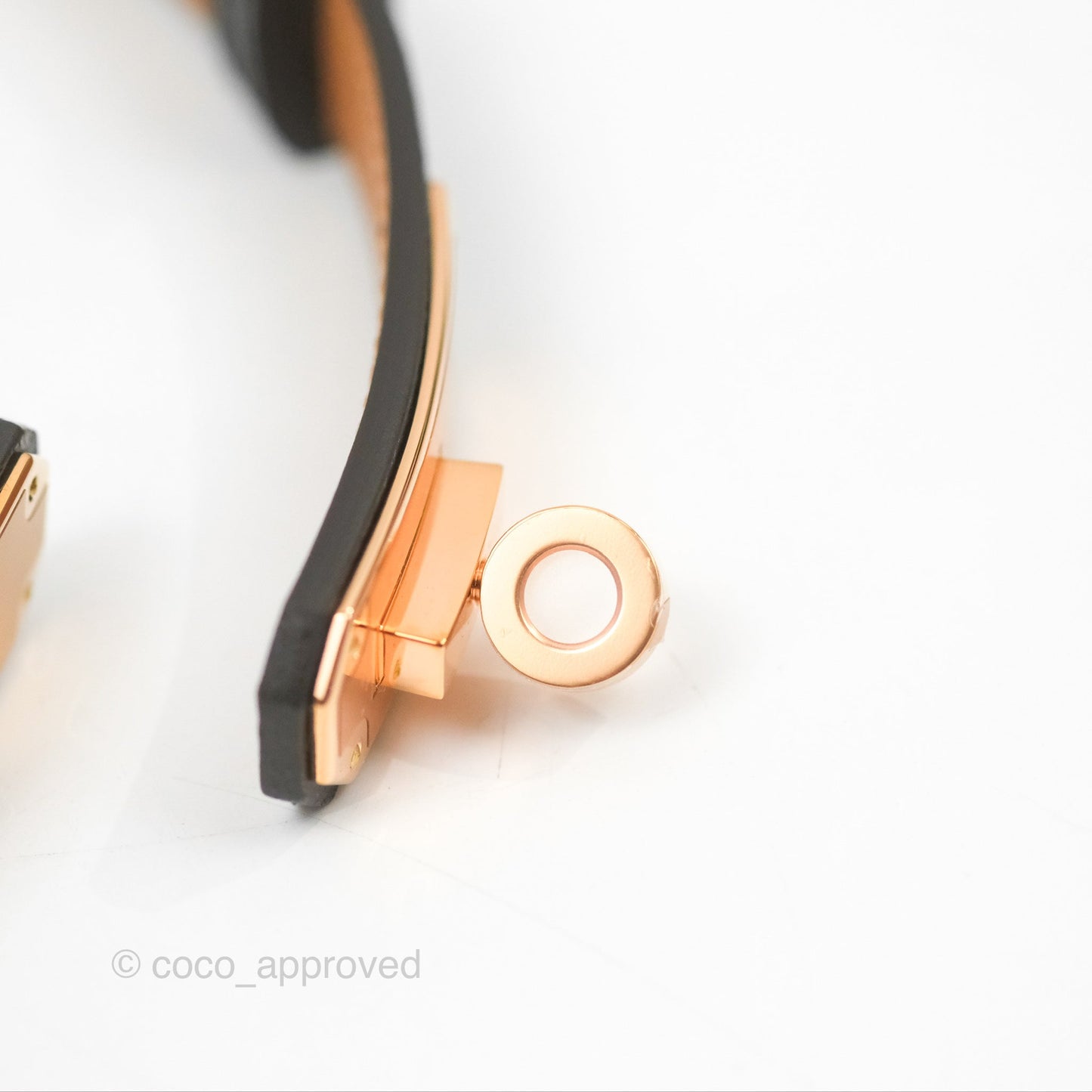 Hermès Kelly 18 Belt Black Epsom Rose Gold Hardware