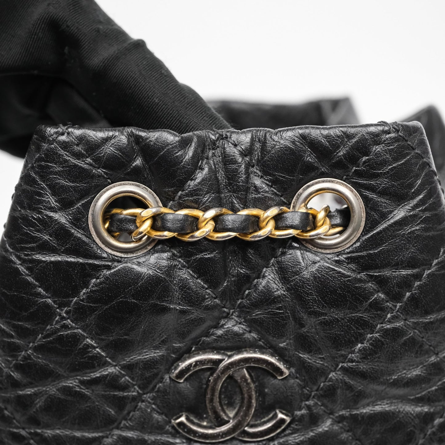 Chanel Small Gabrielle Backpack Black Aged Calfskin
