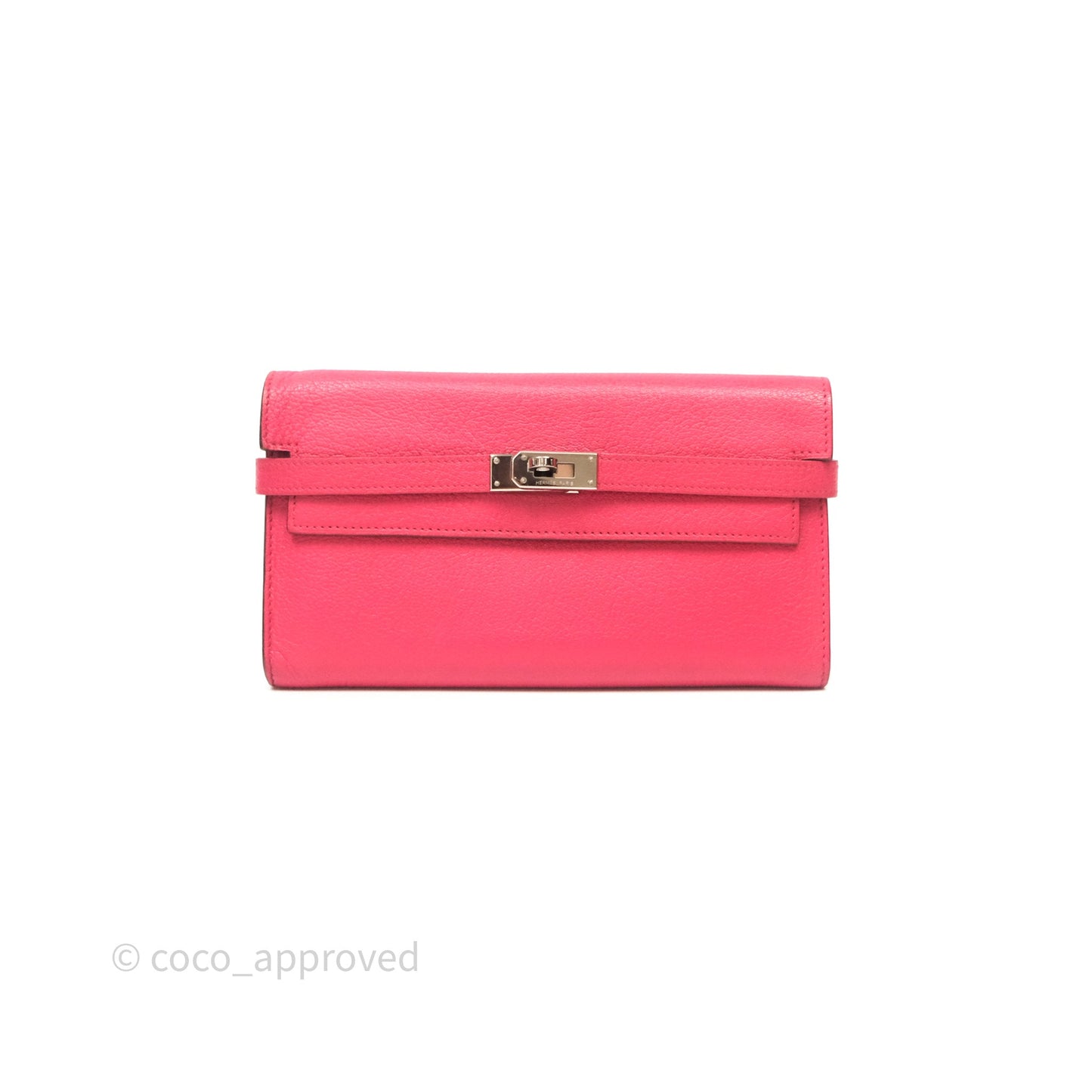 Hermès Kelly Wallet Pink Chevre Mysore Palladium Hardware