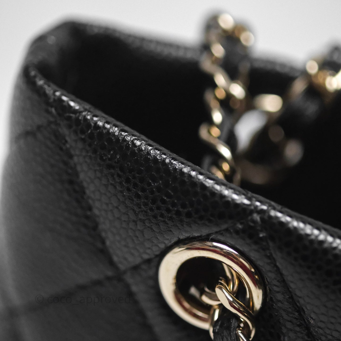 Chanel Mini Tote Bag Black Caviar Gold Hardware 25C