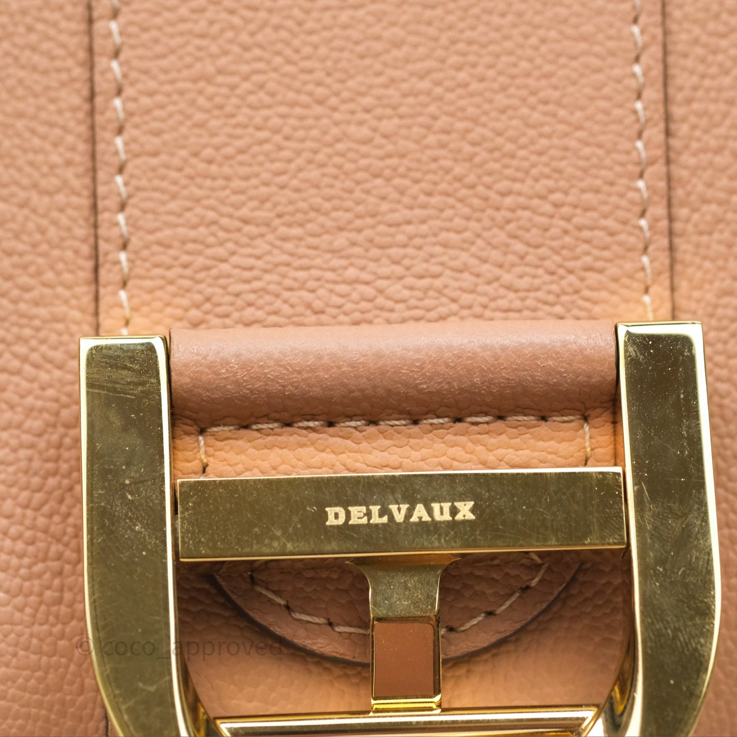 Delvaux Mini Brillant Bag Vison Grained Calfskin Gold Hardware with Twilly