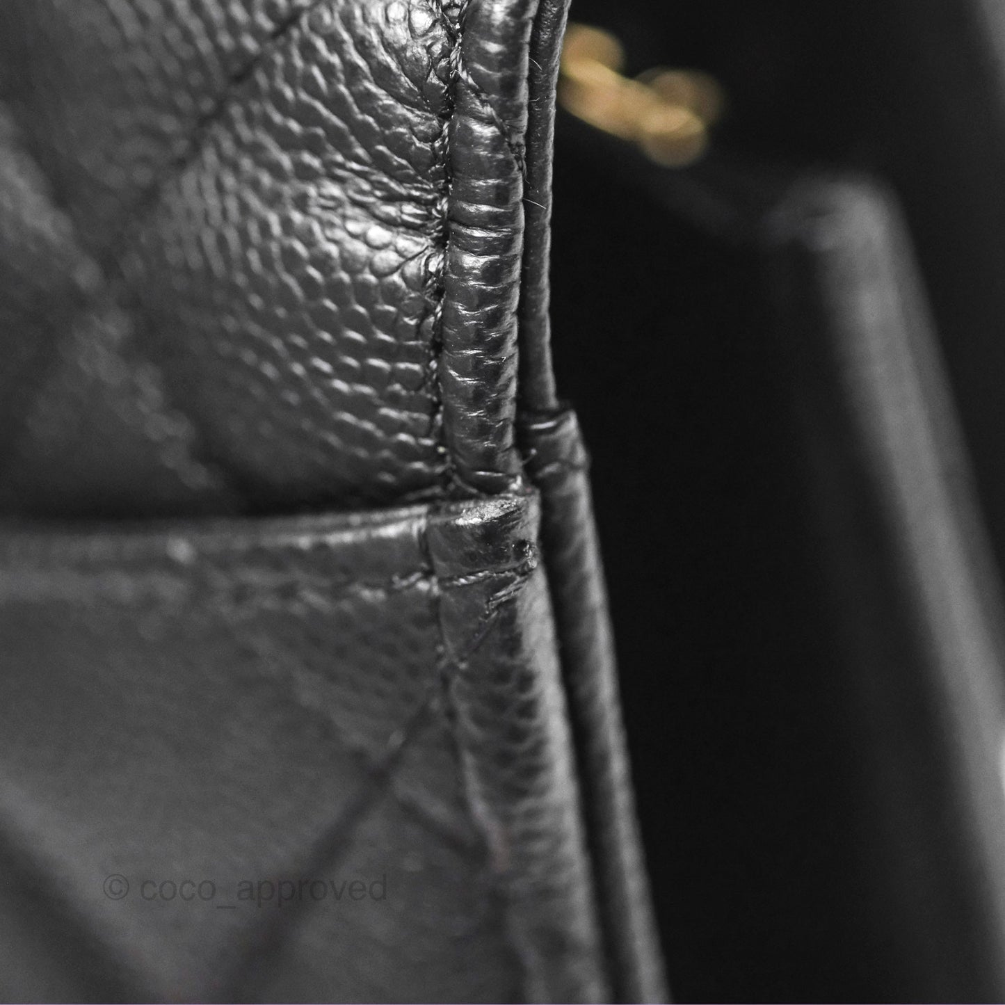 Chanel Classic Quilted Phone Holder Black Caviar Gold Hardware