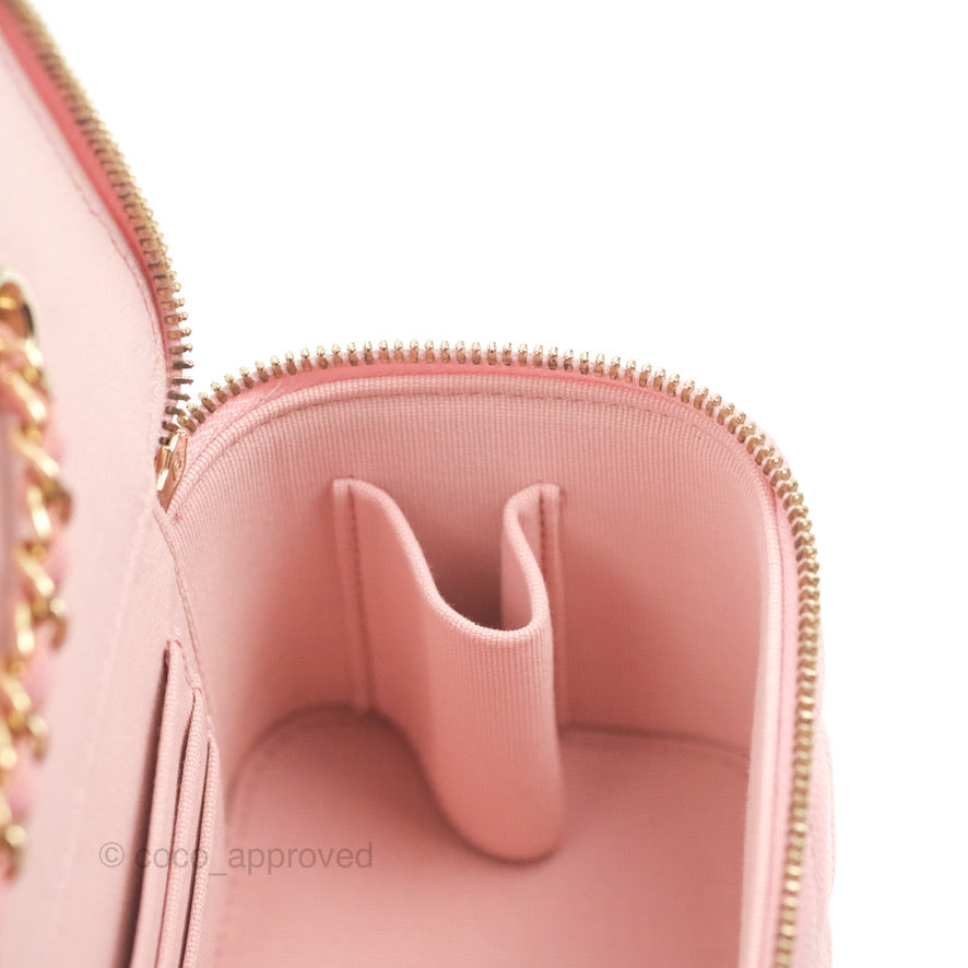 Chanel Vanity with Chain Pink Caviar Gold Hardware