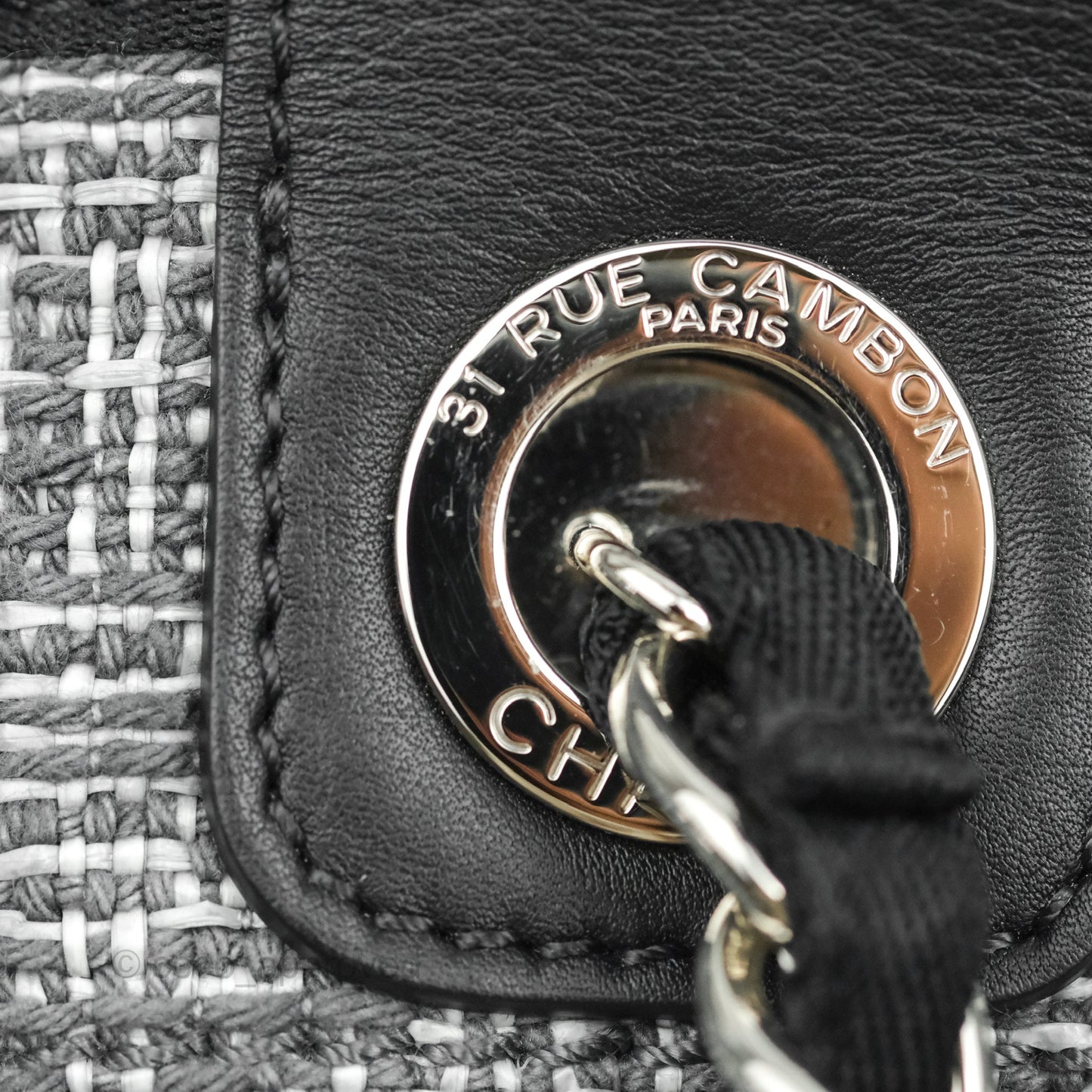 Chanel Large Deauville Charcoal Grey Tweed