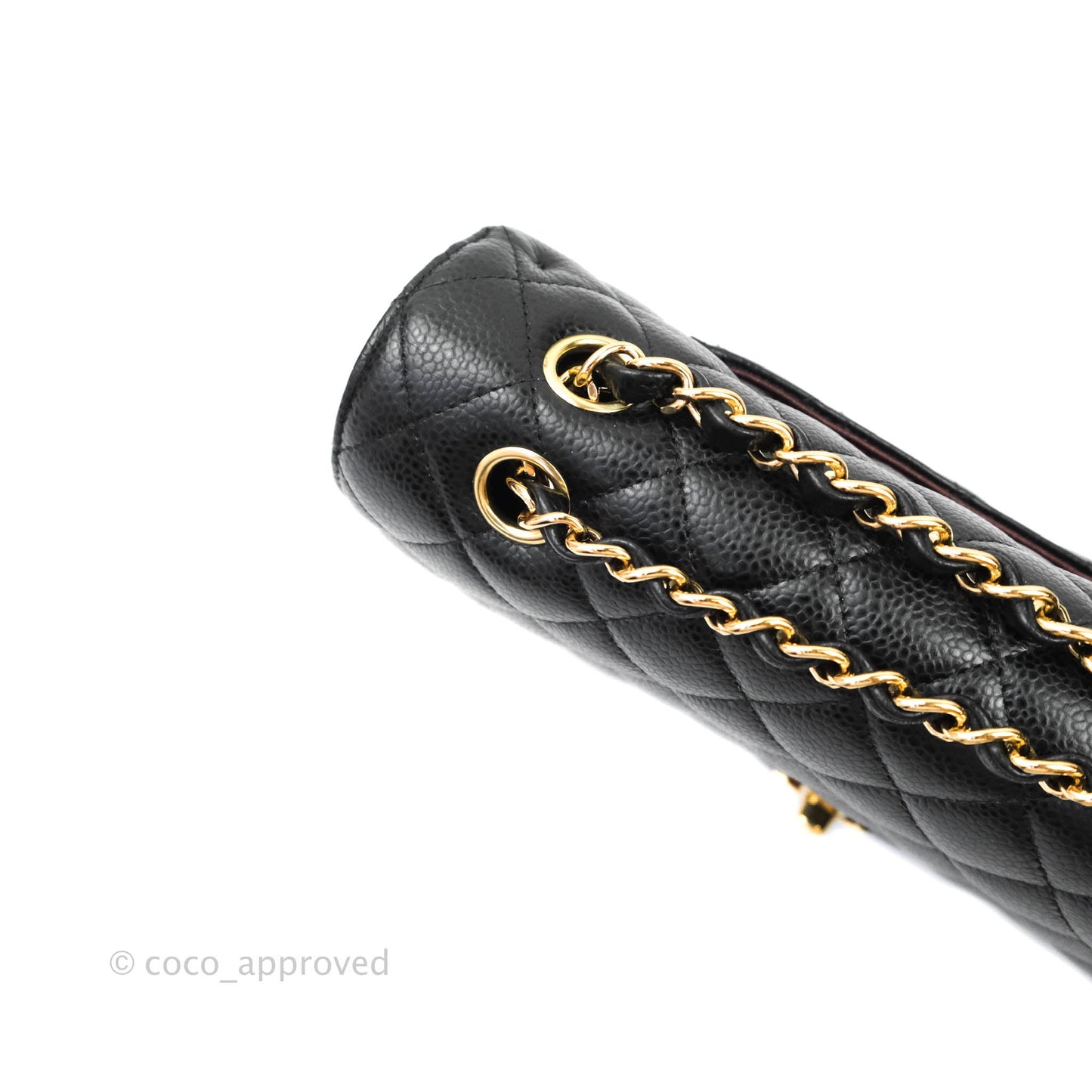 Chanel Quilted M/L Medium Double Flap Black Caviar Gold Hardware