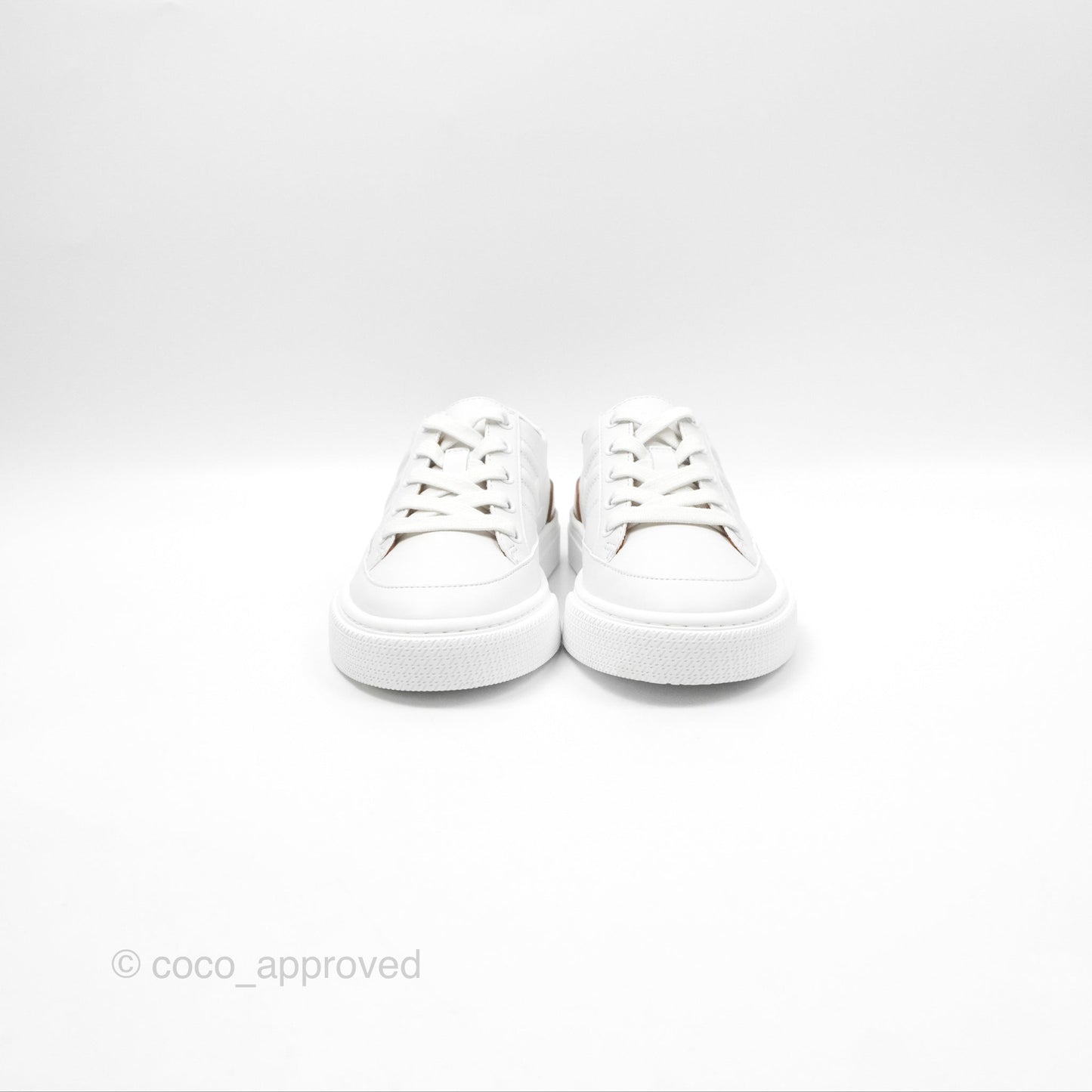 Hermes Deep Sneaker Calfskin White Size 36