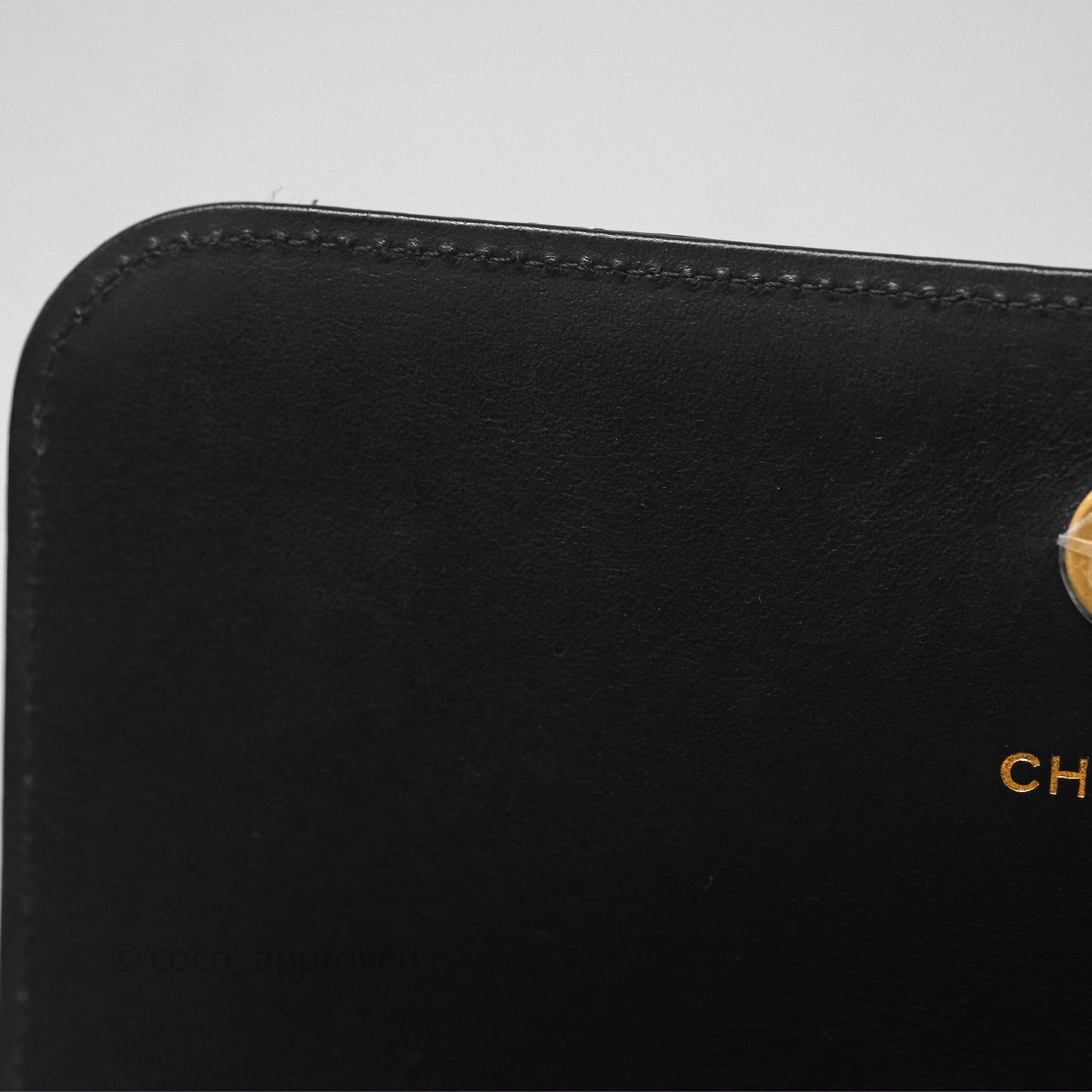 Chanel Quilted Medallion Wallet on Chain WOC Black Glossy Lambskin Gold Hardware 22K