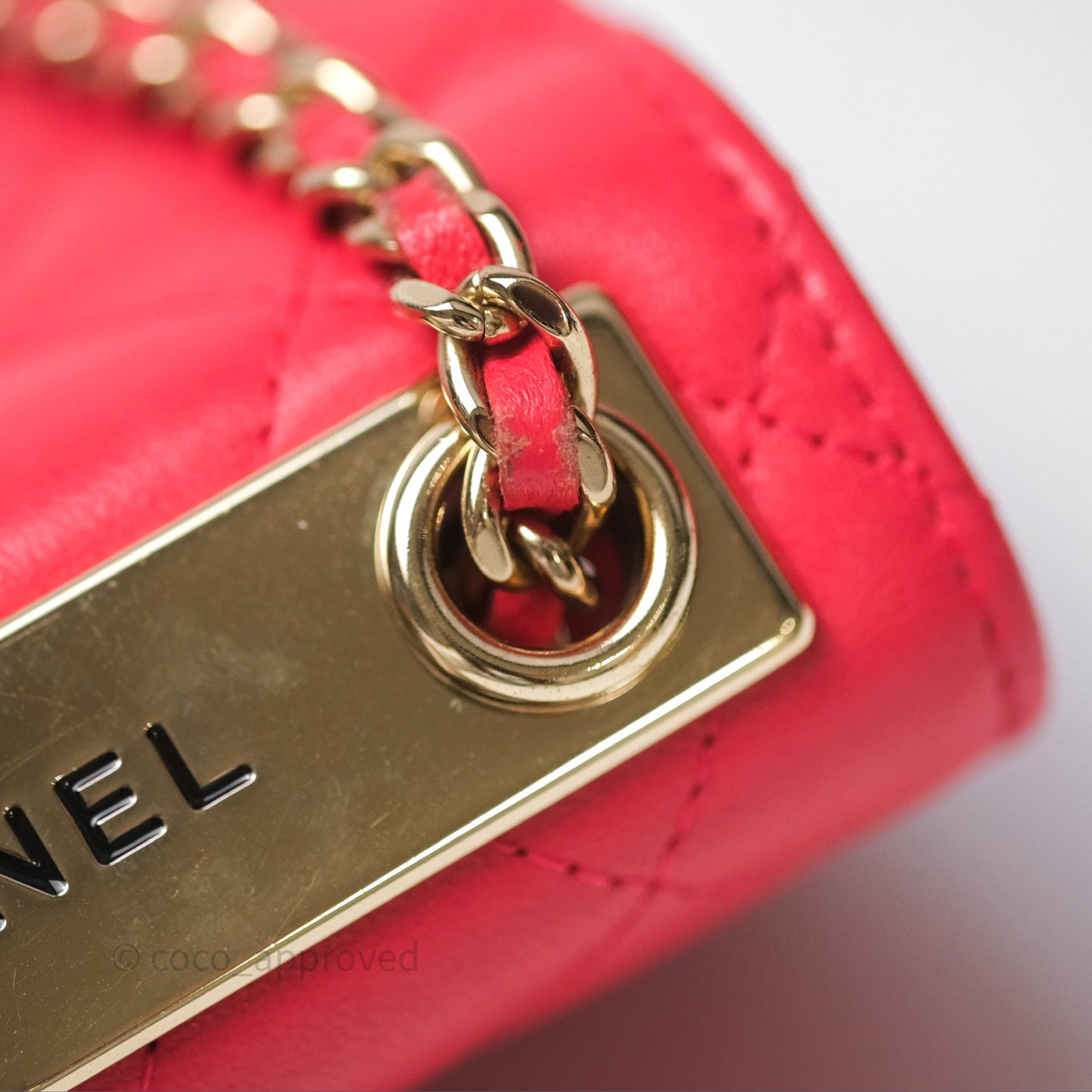 Chanel Mini Quilted Trendy CC Clutch With Chain Red Lambskin Gold Hardware