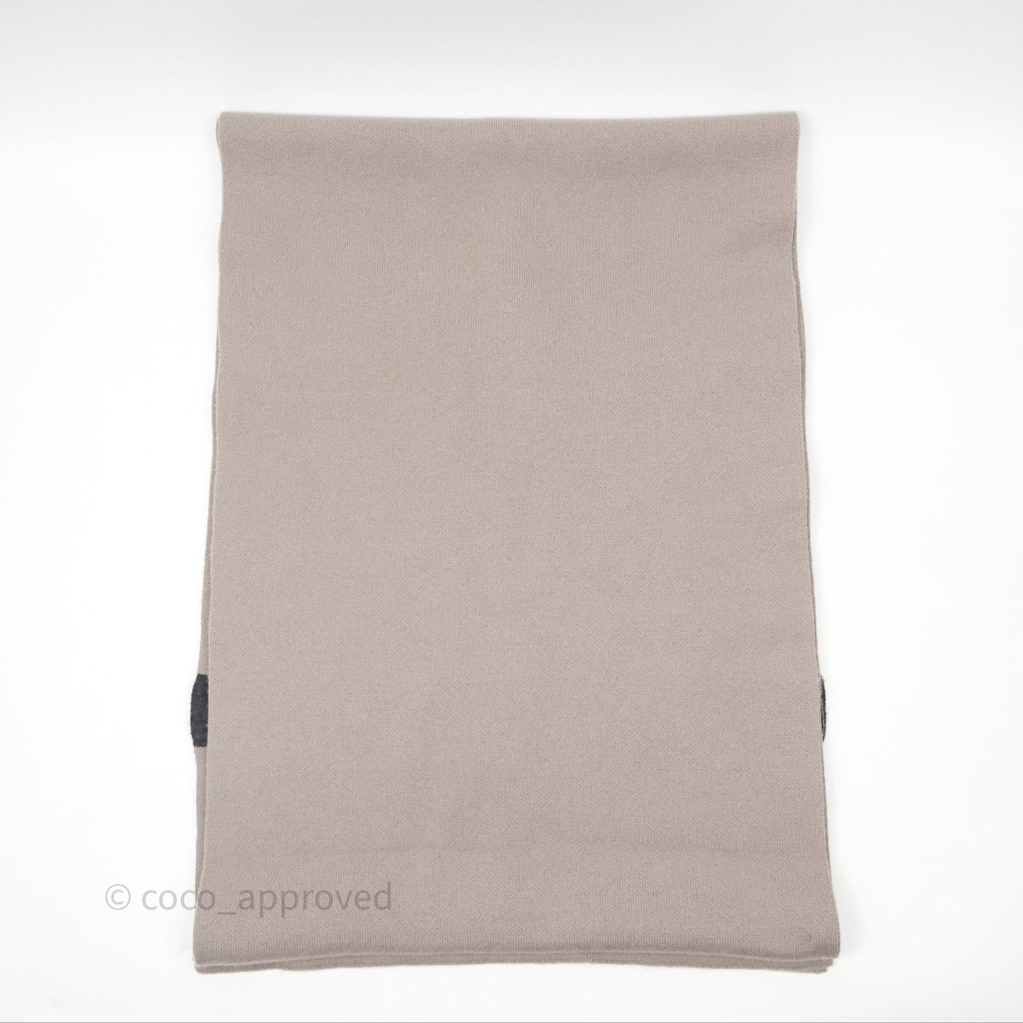Christian Dior Logo Stripe Cashmere Scarf Taupe/ Black
