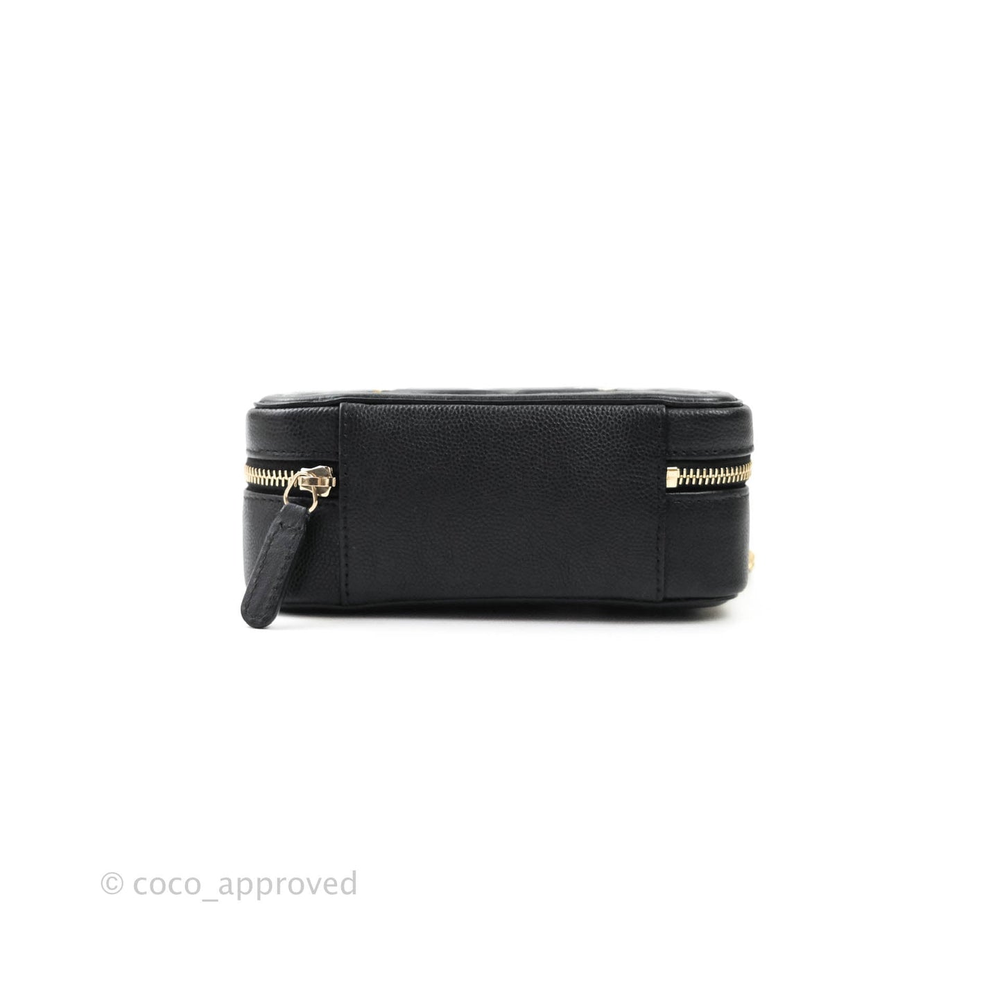 Chanel CC Filigree Vanity Clutch With Chain Caviar Black