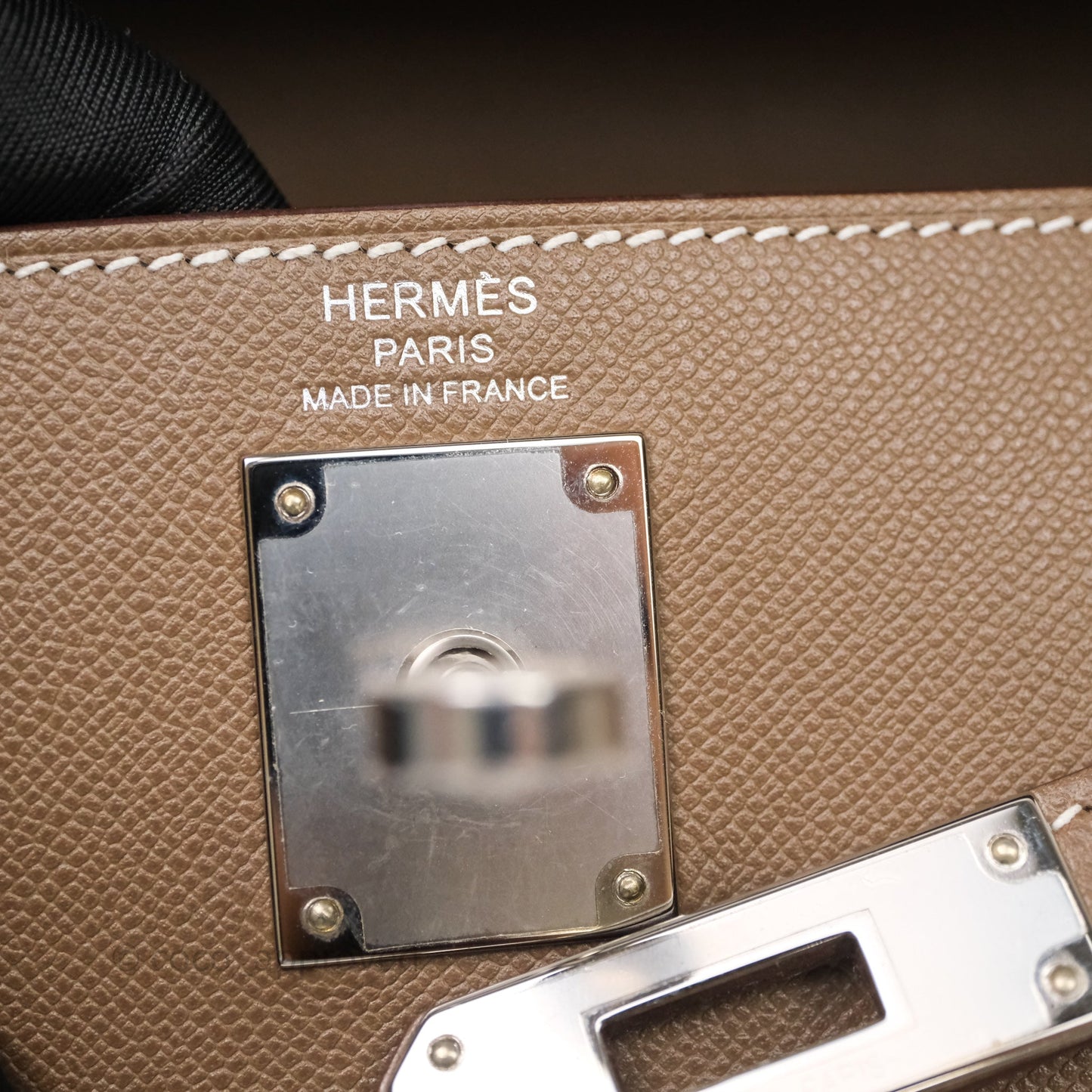 Hermes Kelly Elan Etoupe Madame Palladium Hardware