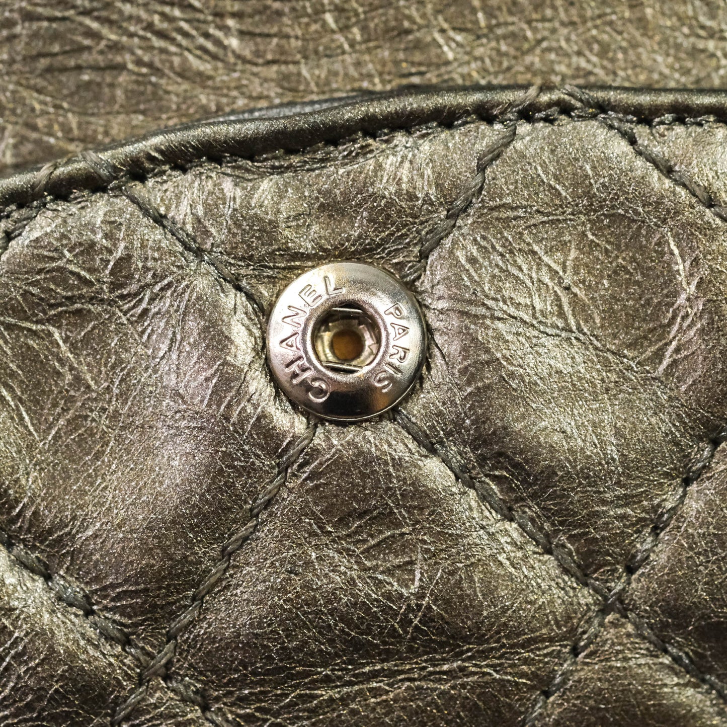 Chanel Quilted Reissue 226 Metallic Aged Calfskin Gun Metal Hardware