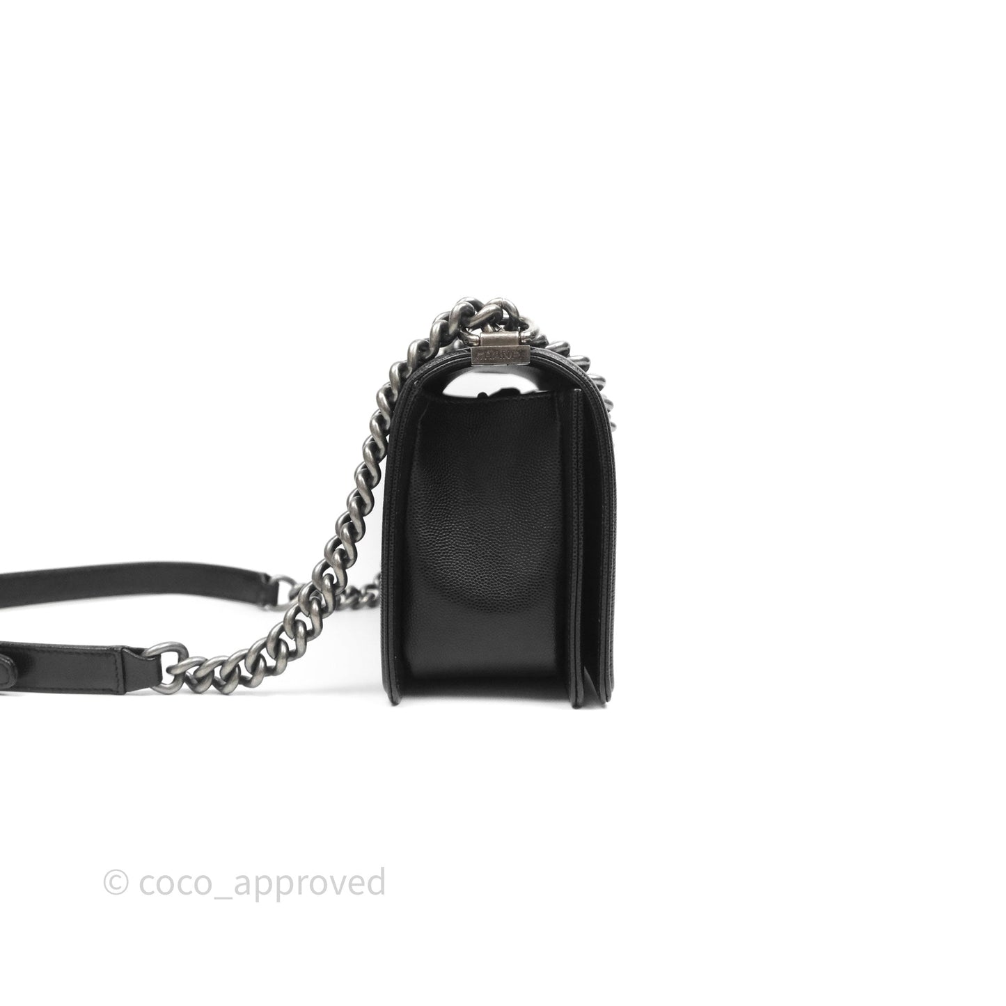 Chanel Quilted Medium Boy Black Caviar Ruthenium Hardware