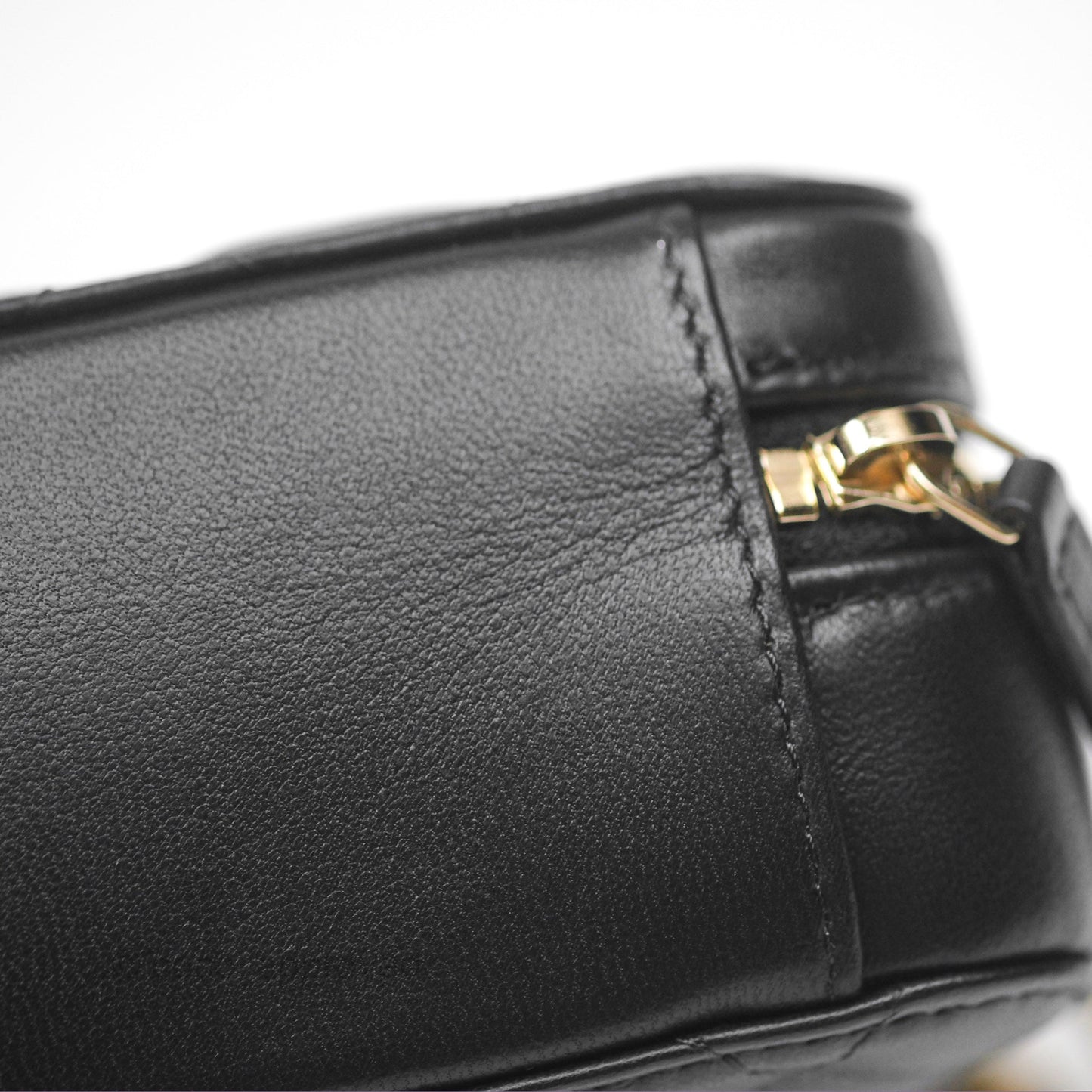 Chanel Pearl Crush Mini Camera Case Quilted Black Lambskin Aged Gold Hardware