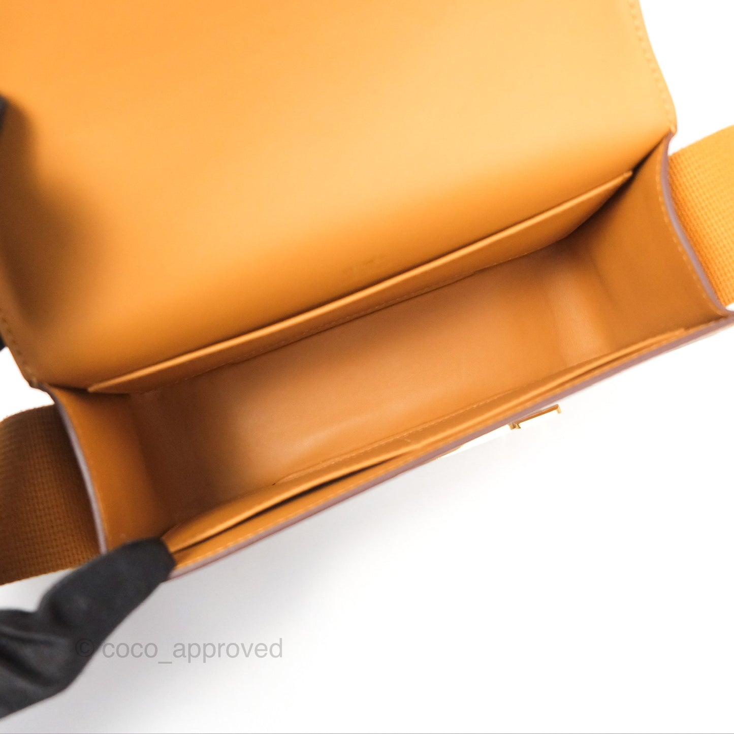 Hermès Geta Bag Caramel Chevre Mysore Gold Hardware