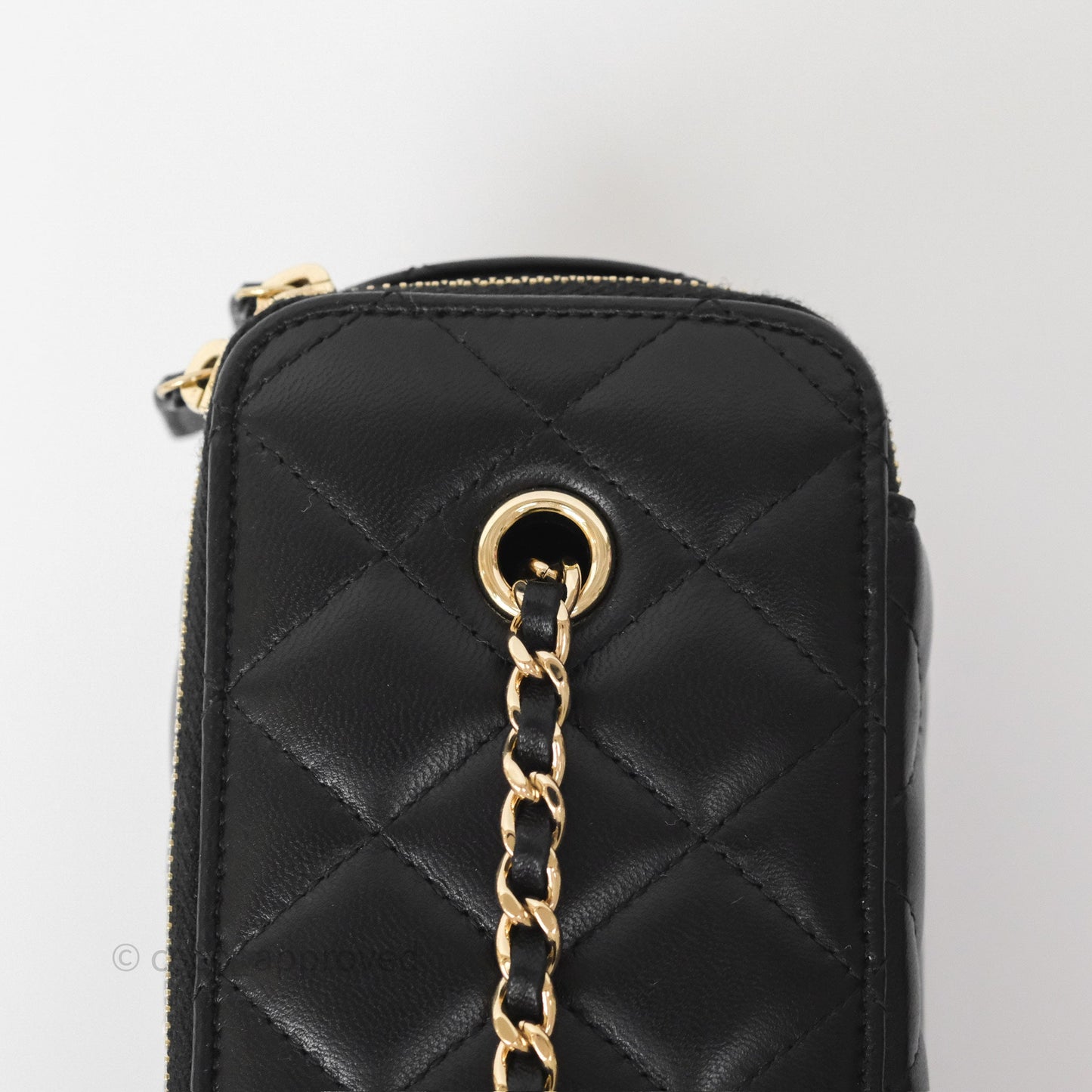 Chanel Classic Vanity with Chain Black Lambskin Gold Hardware