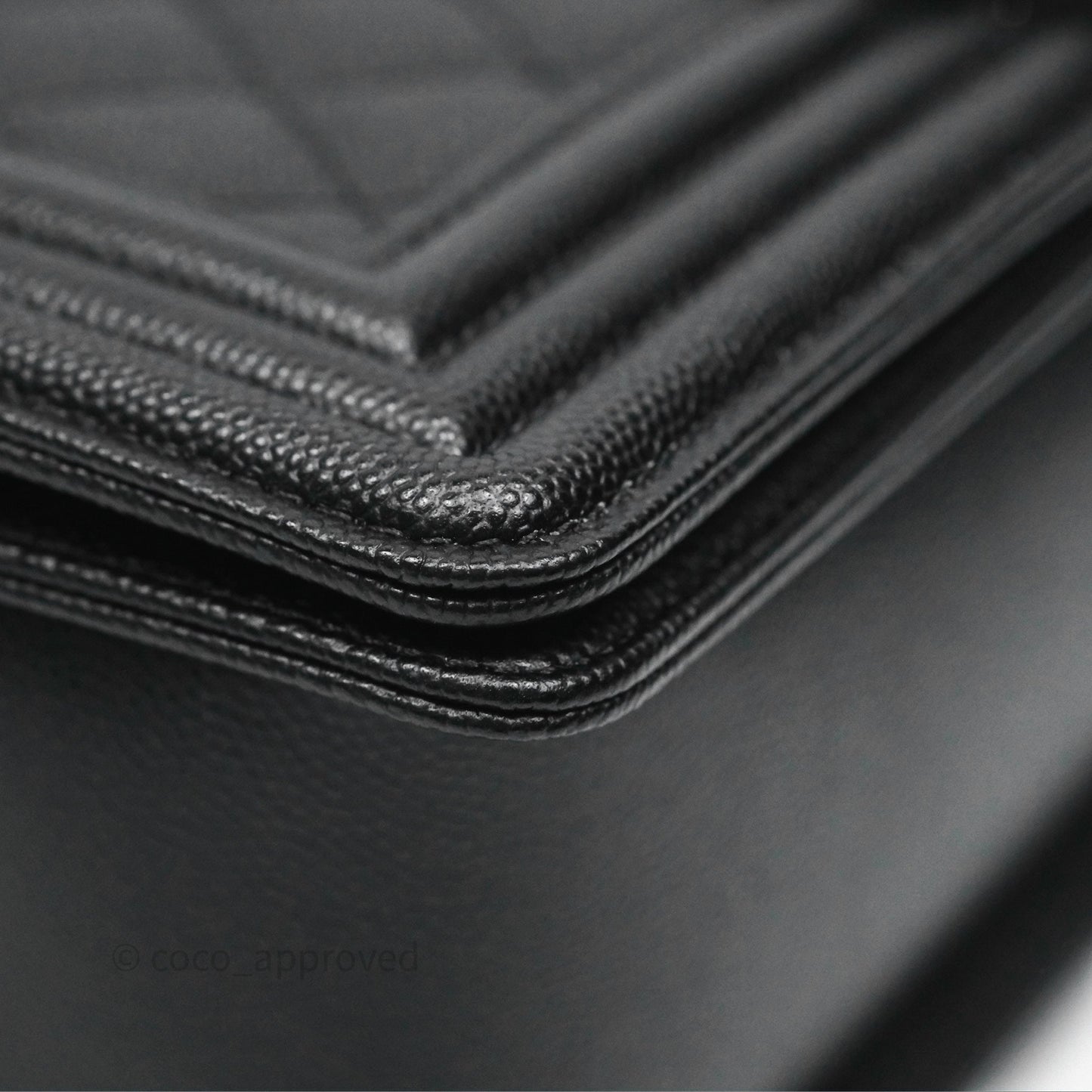 Chanel Medium Boy Quilted Black Caviar Ruthenium Hardware