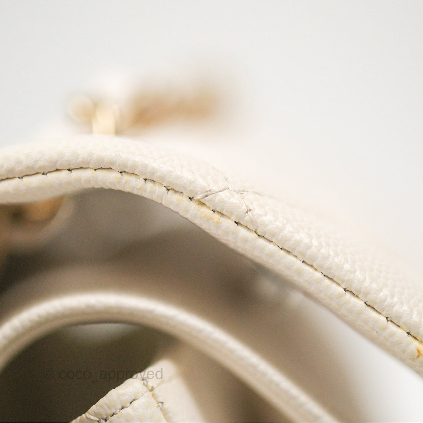 Chanel Small Classic Quilted Flap White Caviar Gold Hardware