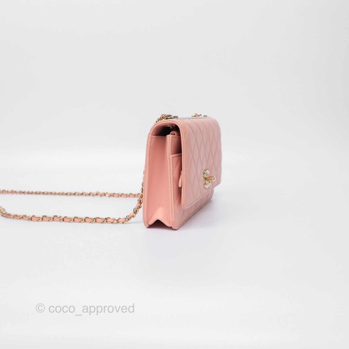 Chanel Trendy CC WOC Quilted Salmon Pink Lambskin Gold Hardware
