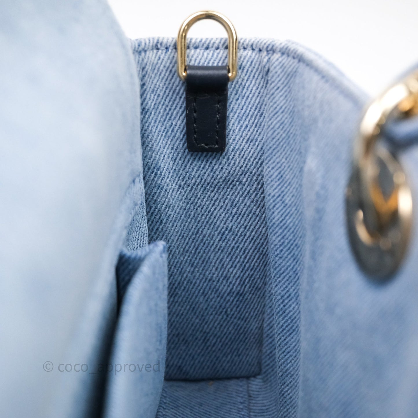 Christian Dior Medium Lady D-Joy Bag Denim Cannage Gold Hardware