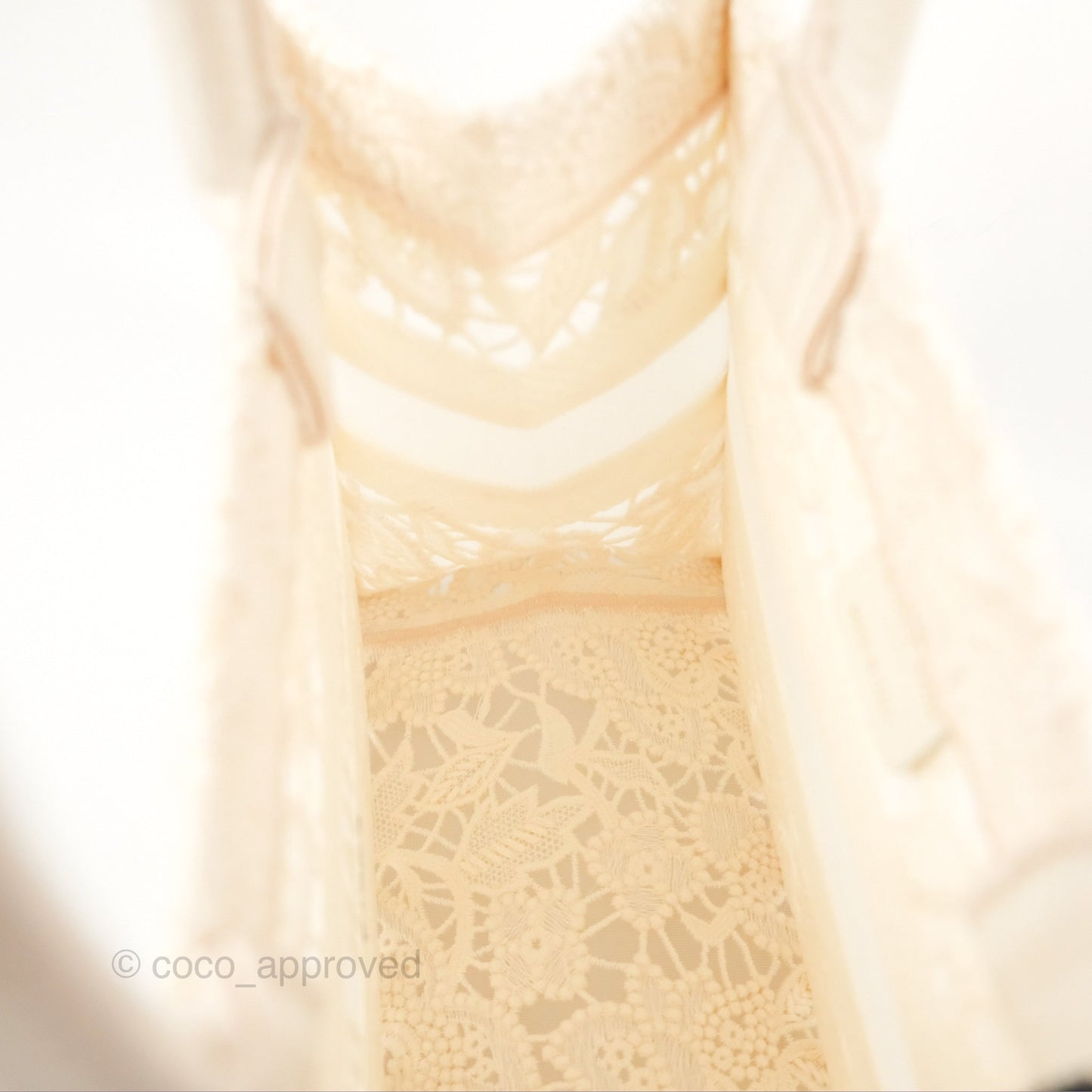 Dior Small Book Tote Natural Macramé-Effect Embroidery