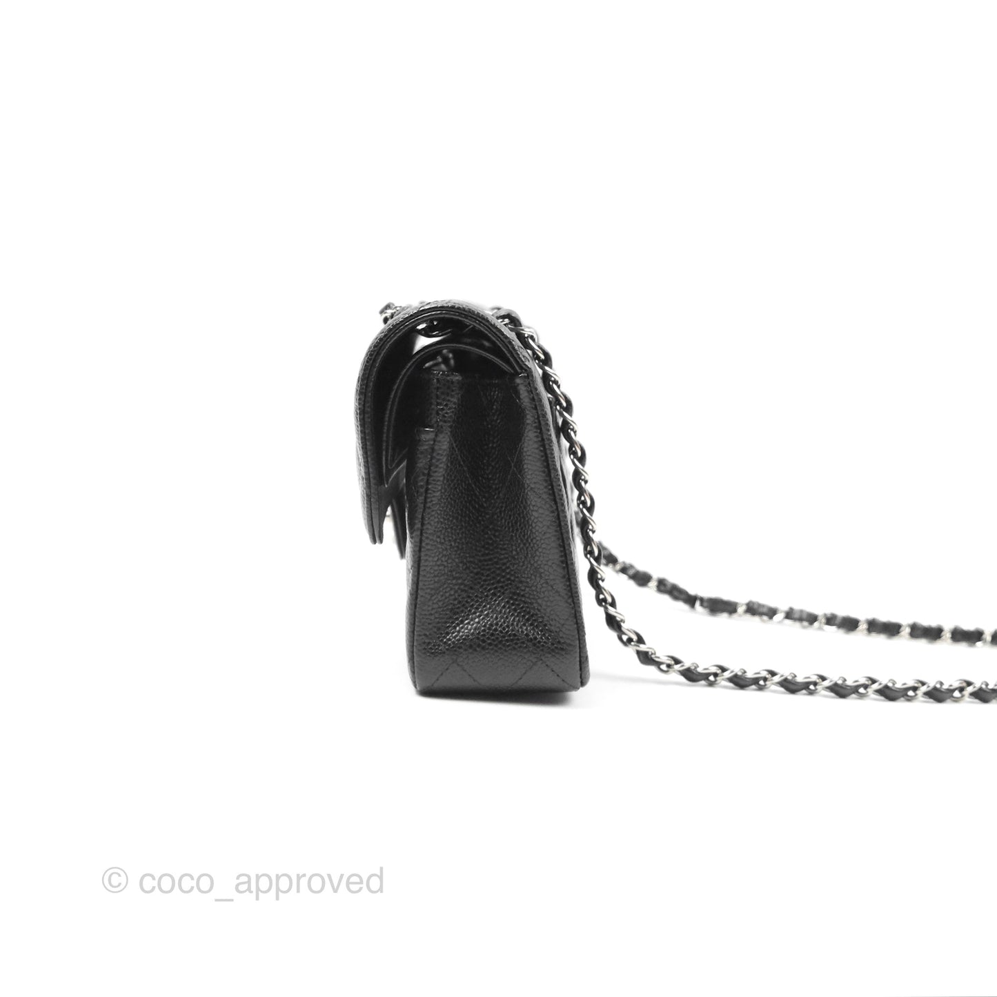 Chanel Small Classic Quilted Flap Black Caviar Silver Hardware