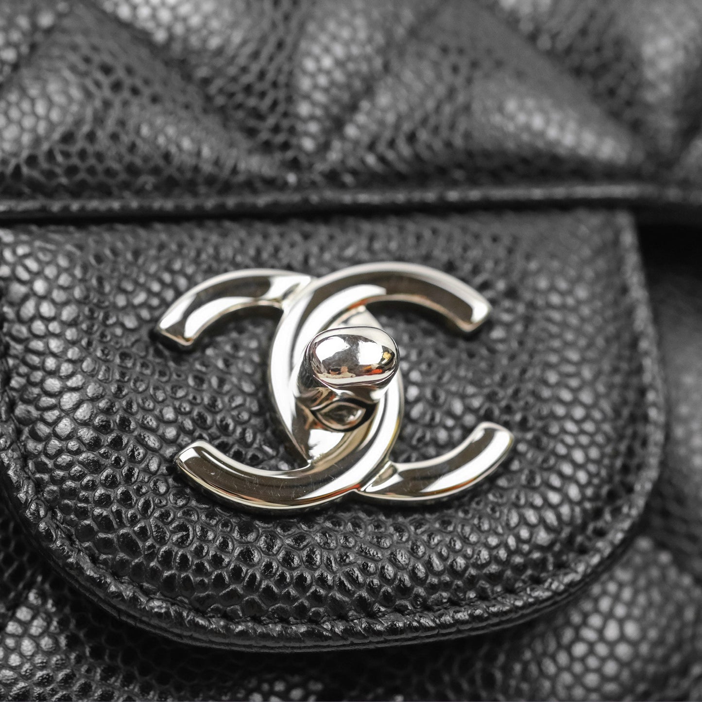Chanel Jumbo Double Flap Black Caviar Silver Hardware⁣⁣
