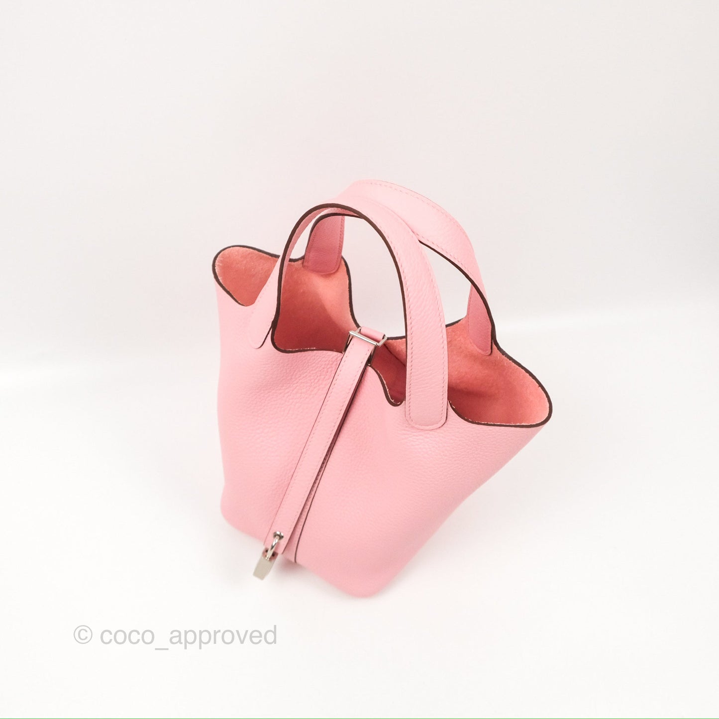 Hermès Picotin 18 Rose Sakura Clemence Palladium Hardware
