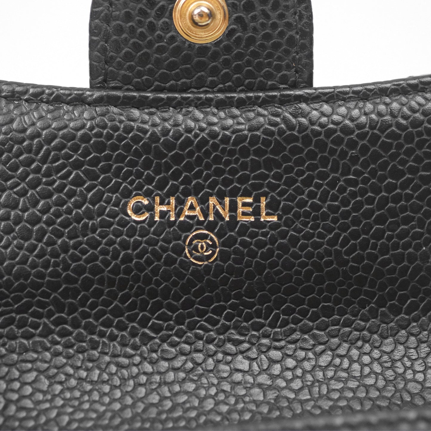 Chanel Quilted Flap Card Holder Black Caviar Gold Hardware