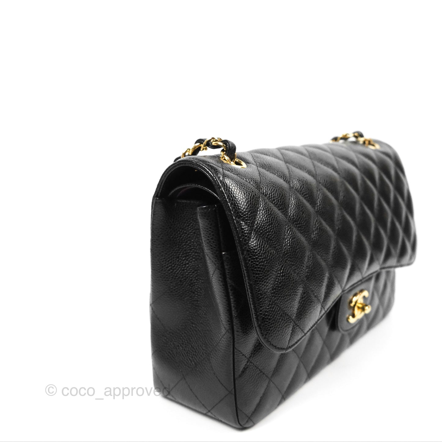 Chanel Jumbo Double Flap Black Caviar Gold Hardware⁣⁣