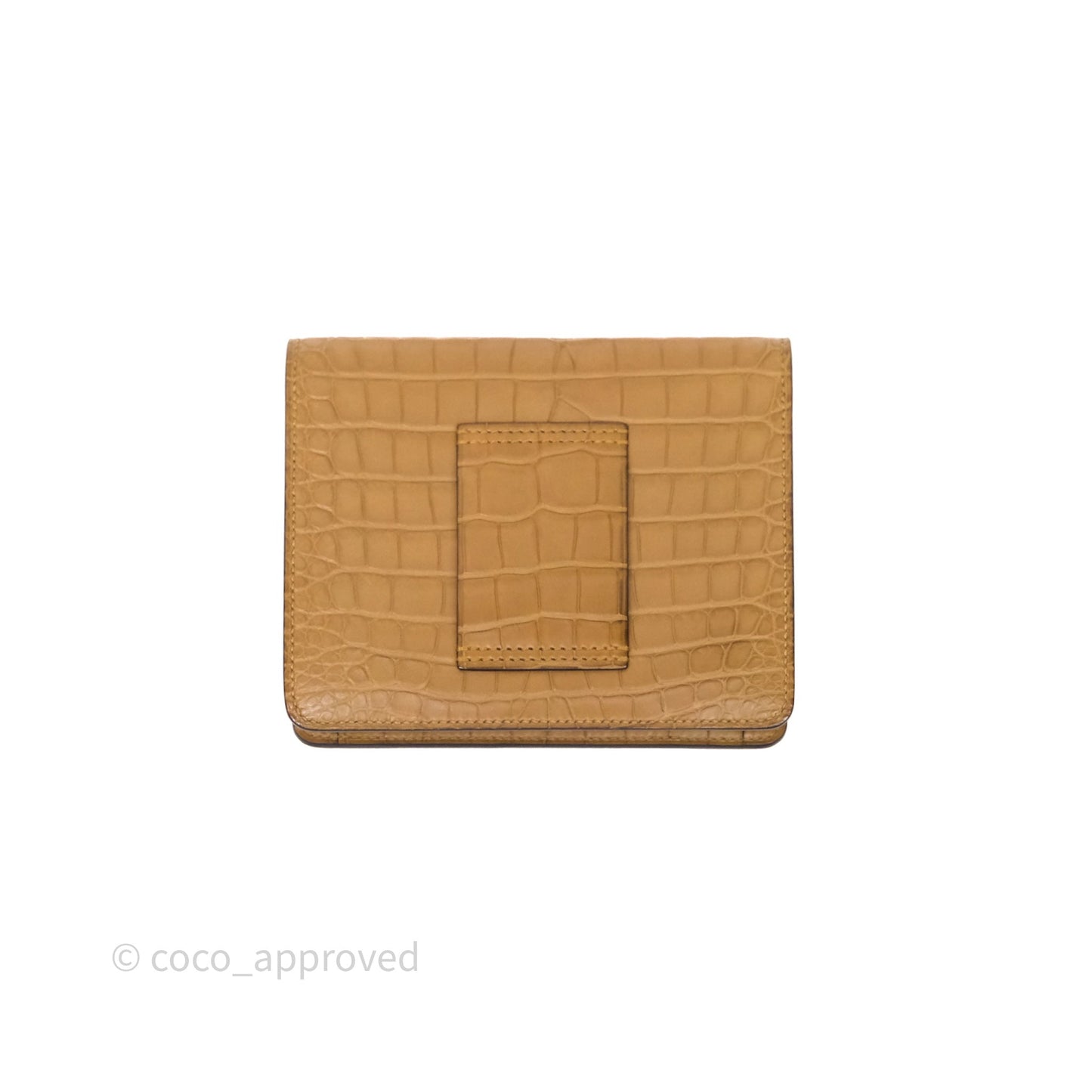Hermès Roulis Slim Wallet Matte Alligator Mississippiensis Kraft 2H Gold Hardware