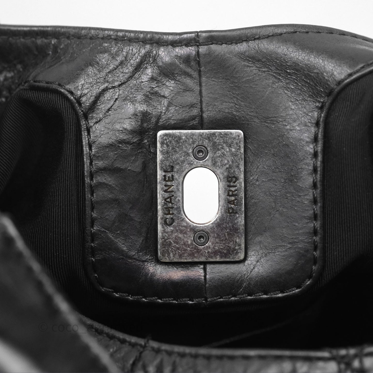 Chanel Quilted Coco Supple Hobo Black Aged Calfskin Ruthenium Hardware
