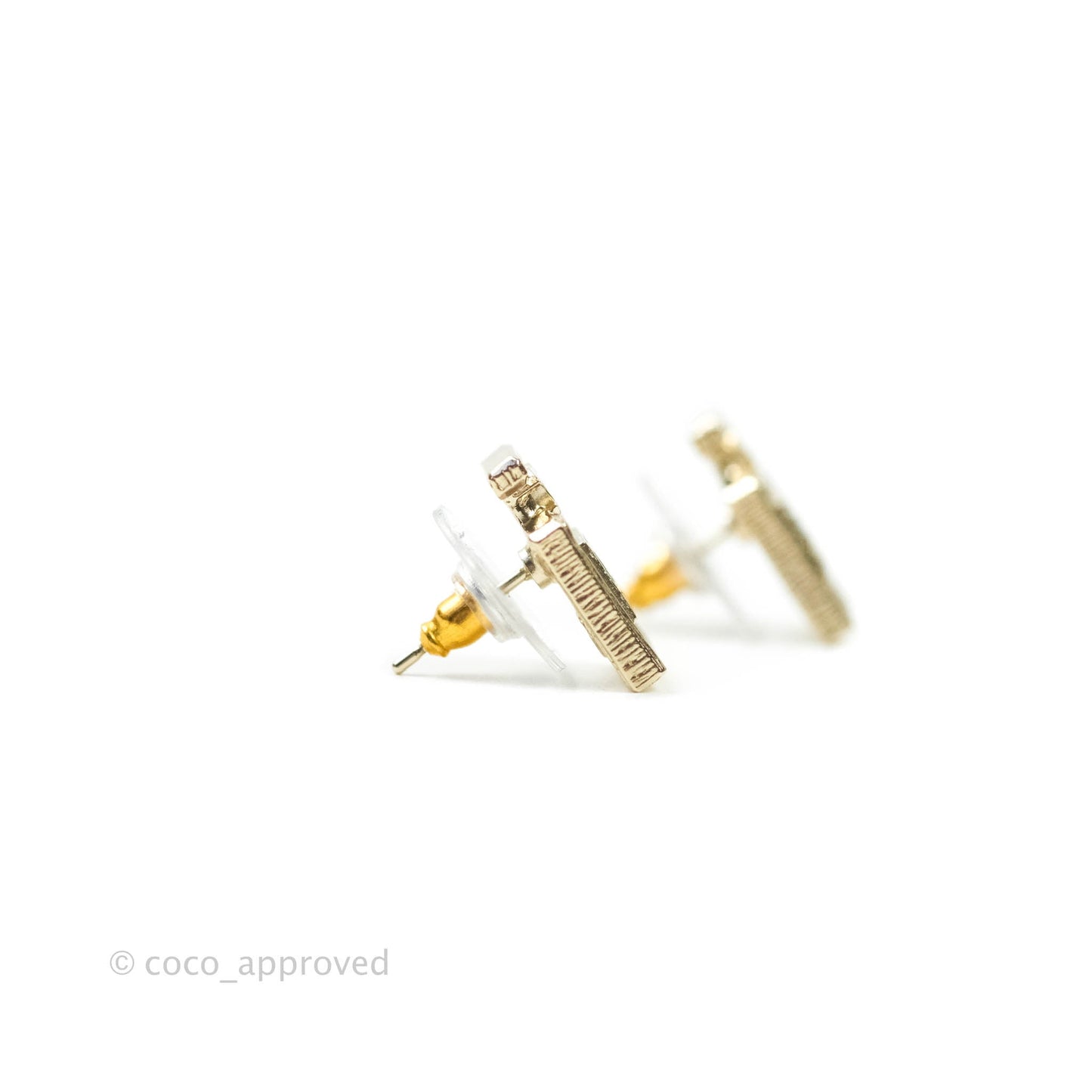 Chanel CC No5 Parfum Earrings Gold Tone 20C