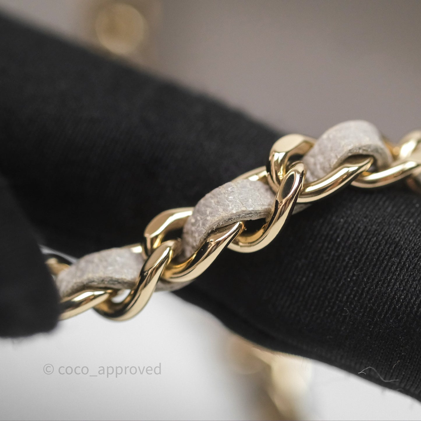 Chanel Classic Quilted Wallet on Chain WOC Grey Caviar Gold Hardware