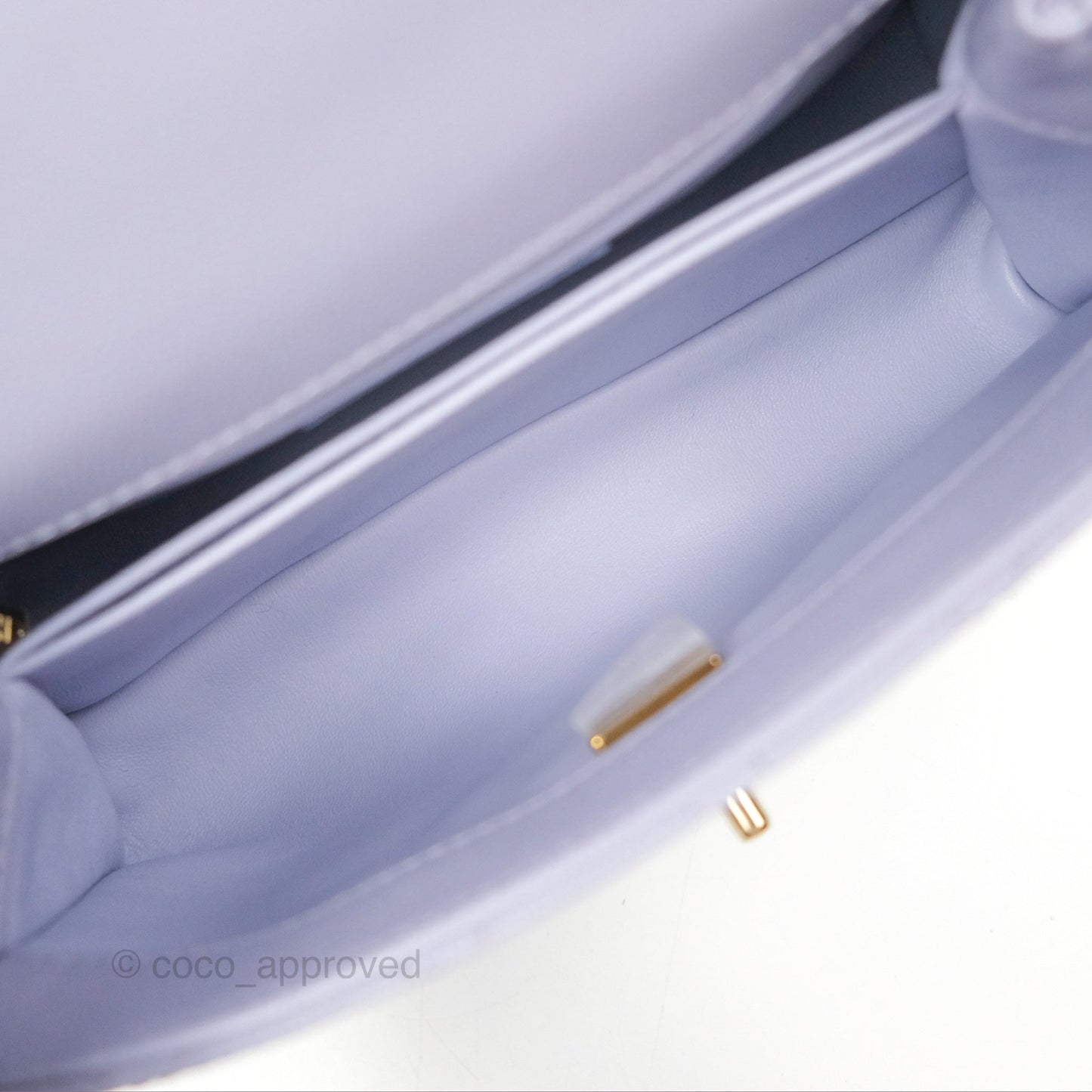 Chanel Small Coco Handle Lilac Caviar Gold Hardware