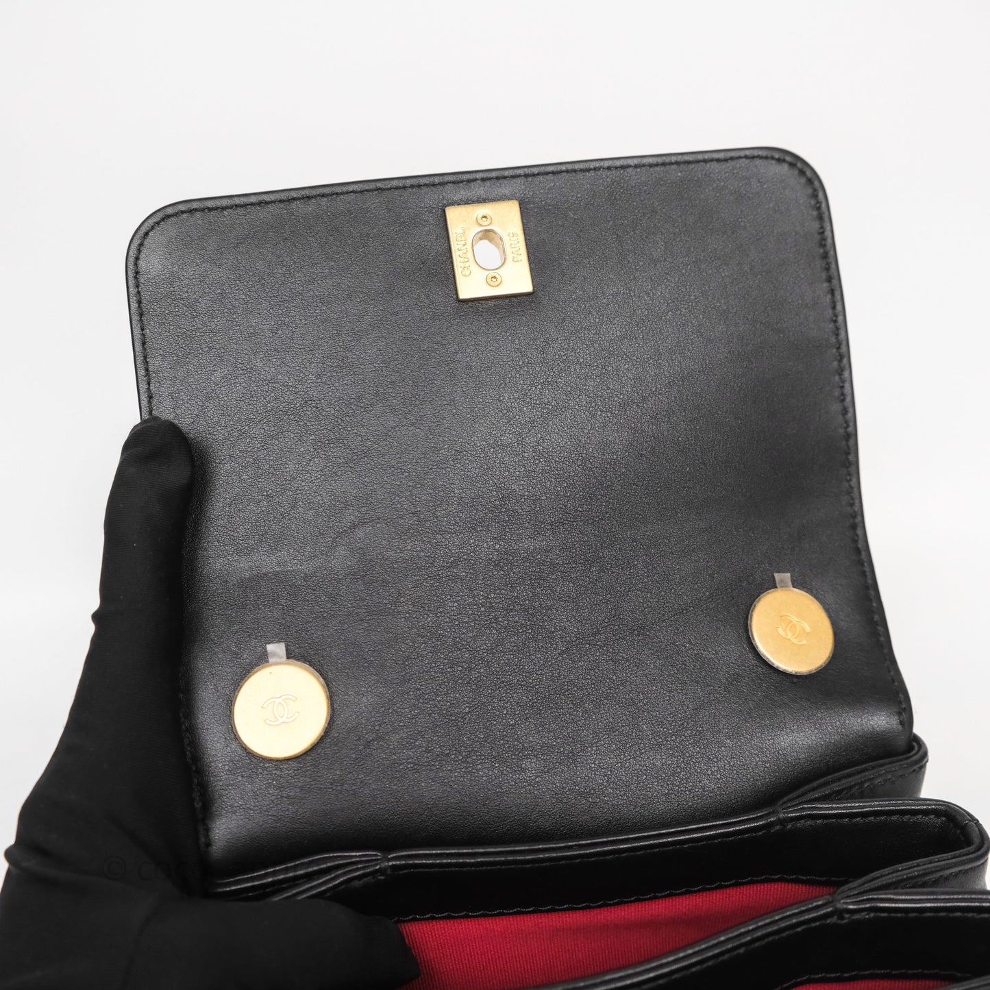 Chanel Pearl Chain Bag Black Calfskin Gold Hardware