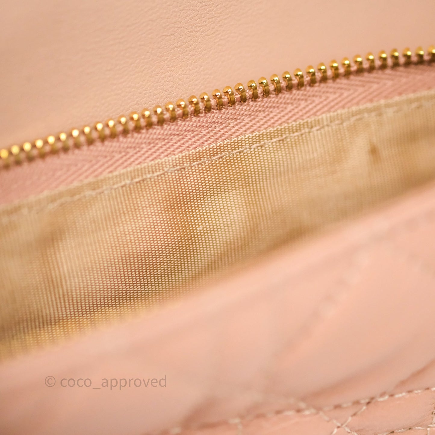 Christian Dior Caro Pouch with Chain In Supple Pink Cannage Calfskin