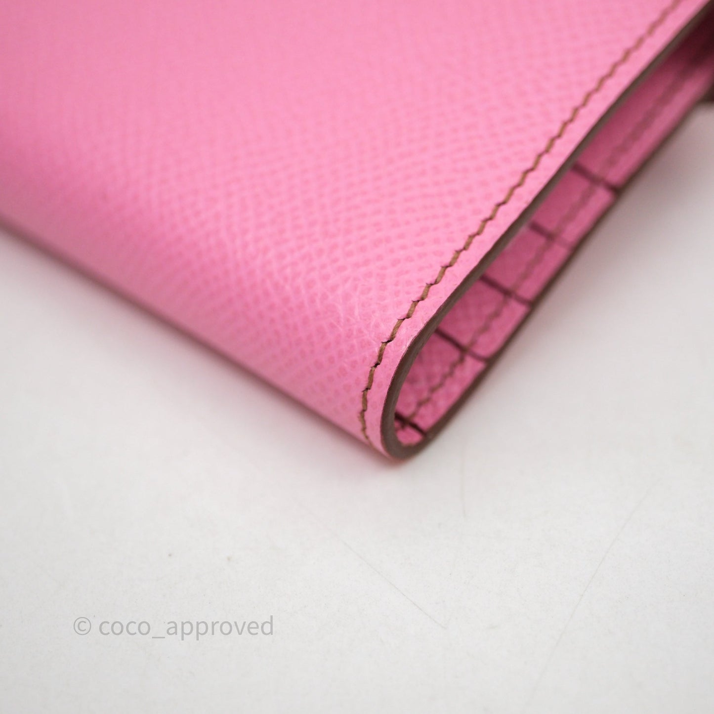 Hermès Kelly Wallet Bubblegum Epsom Palladium Hardware