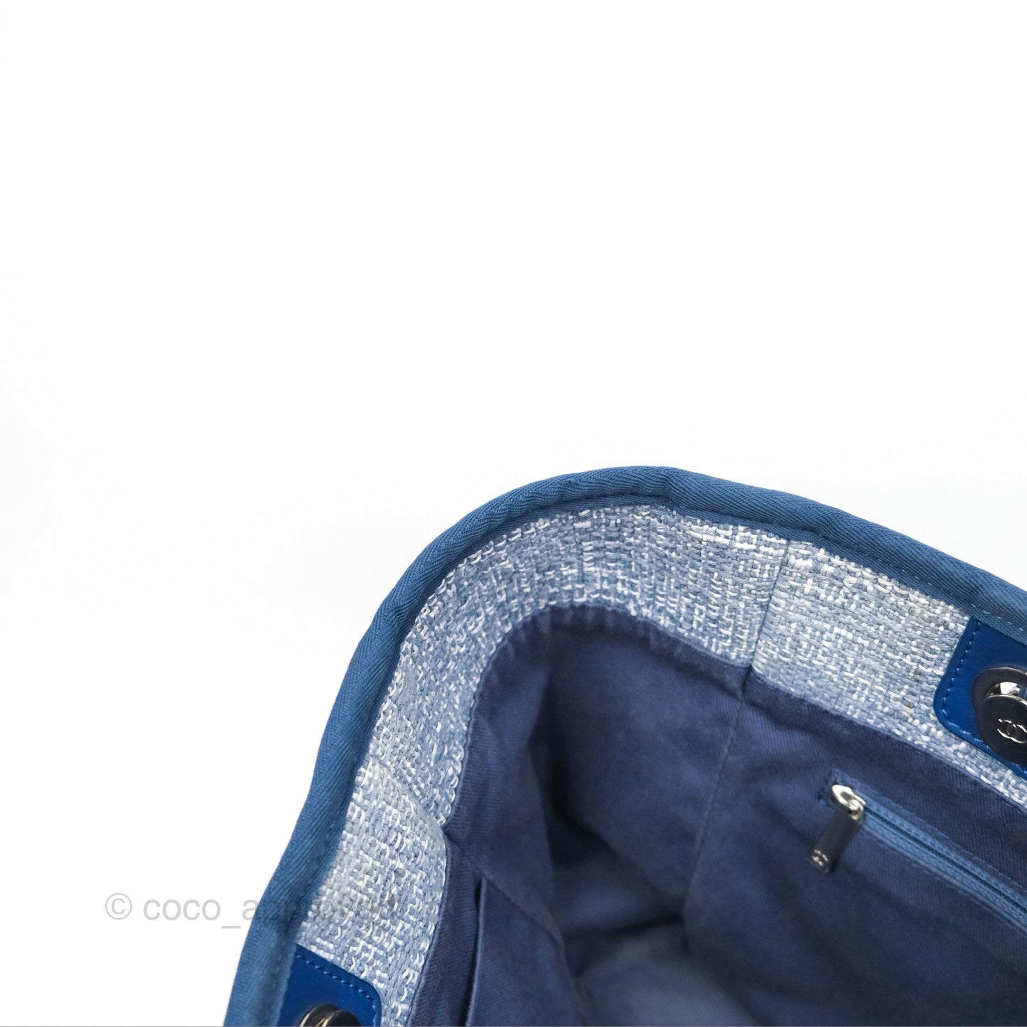 Chanel Medium Deauville Tote Blue Canvas