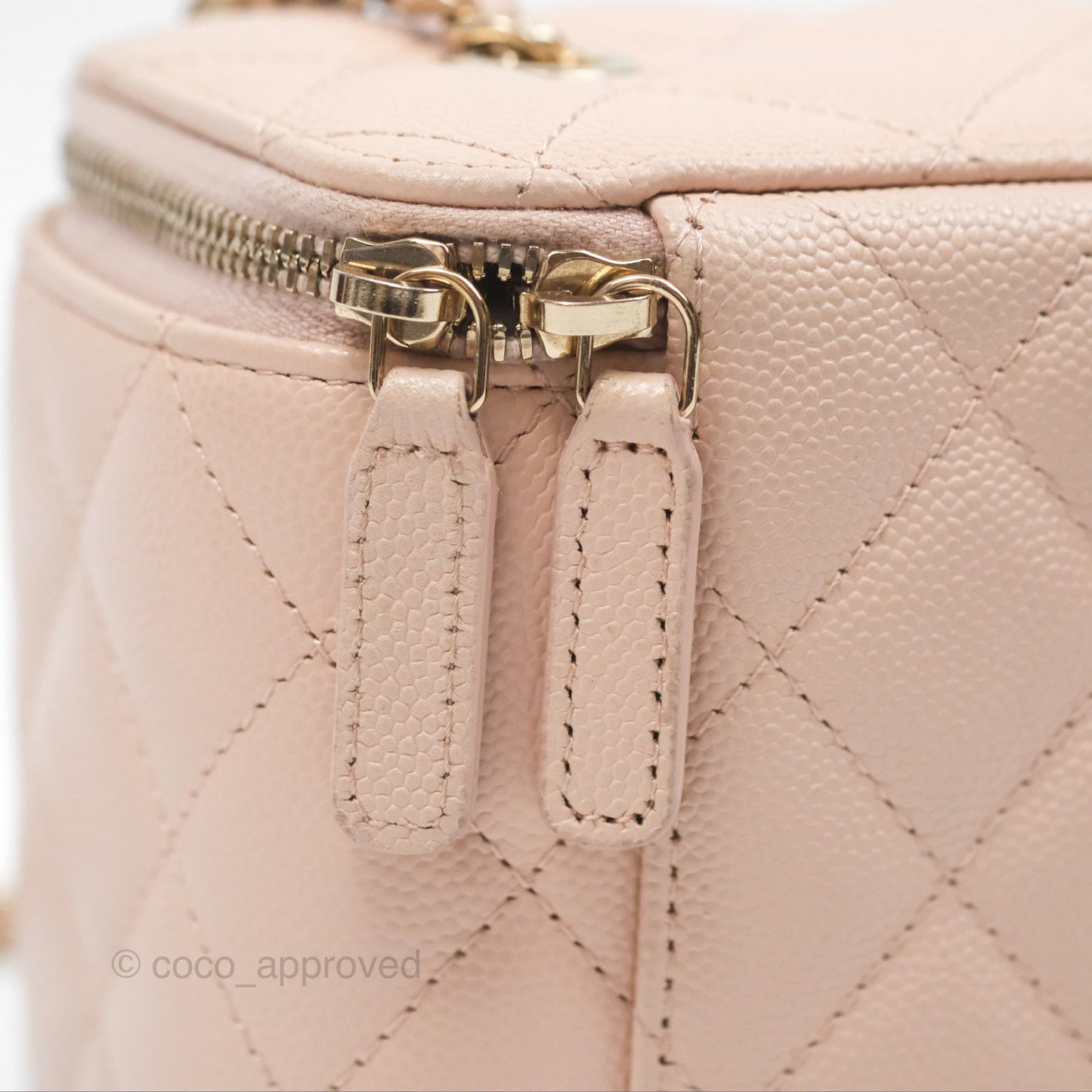 Chanel Vanity Rectangular With Chain Pink Caviar Gold Hardware