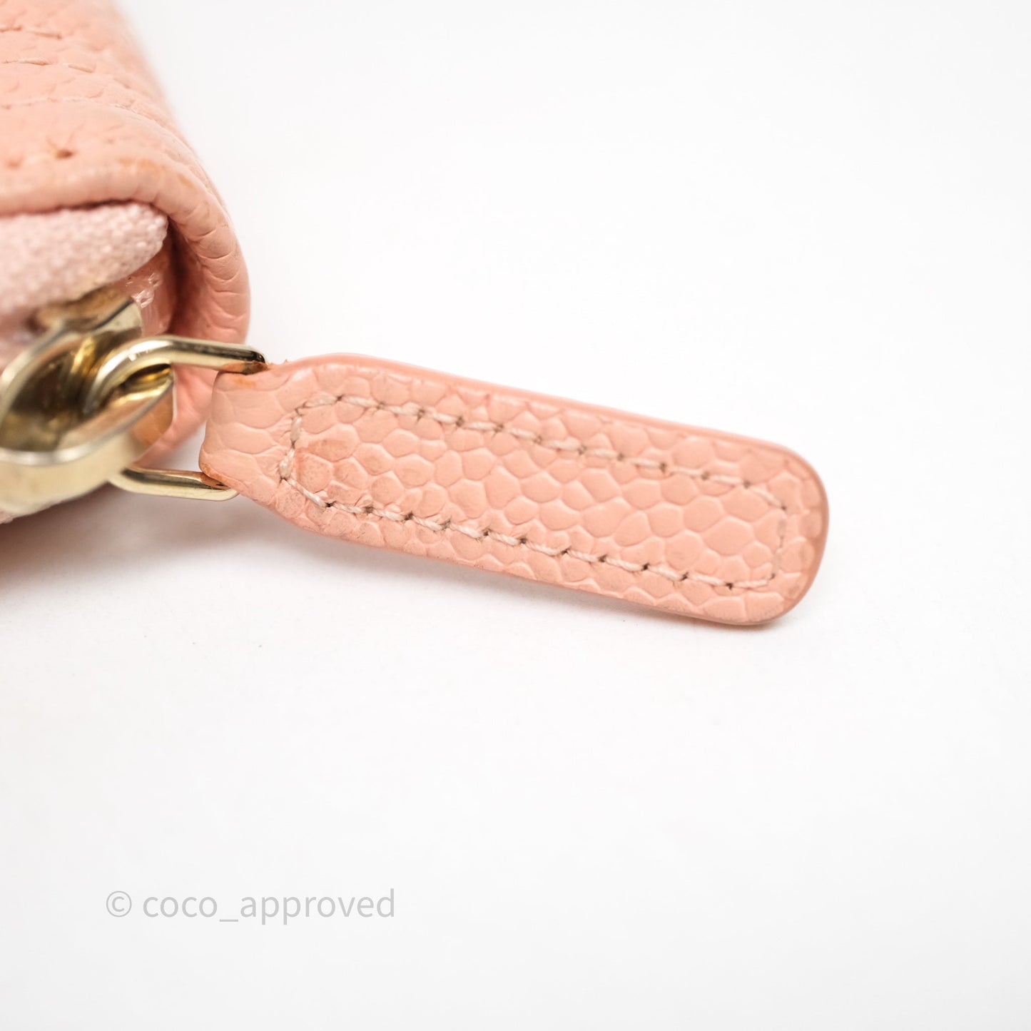 Chanel Boy Zip Long Wallet Pink Caviar Gold Hardware