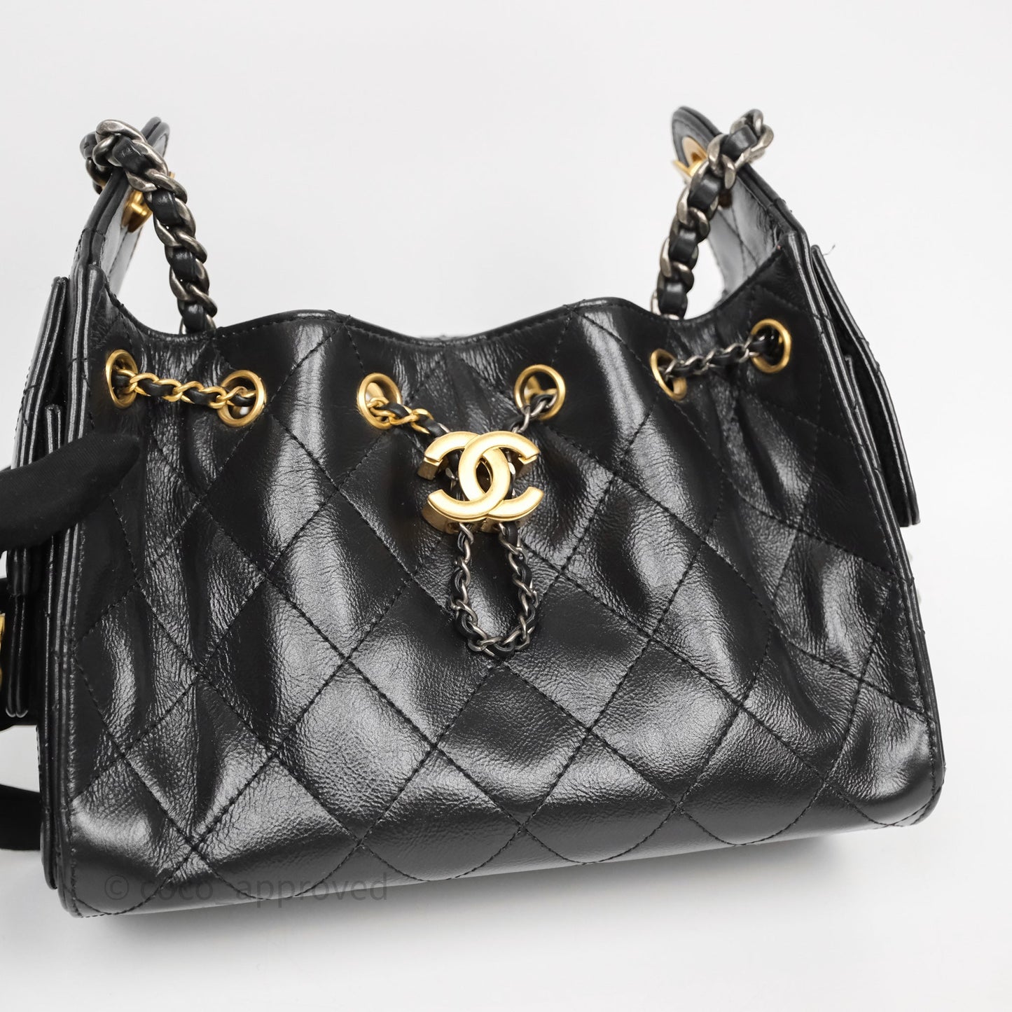 Chanel Mini 25 Black Bag Calfskin Mixed Hardware