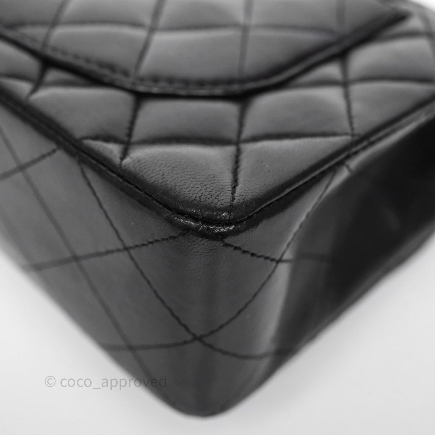 Chanel Small Classic Flap Quilted Black Lambskin Silver Hardware