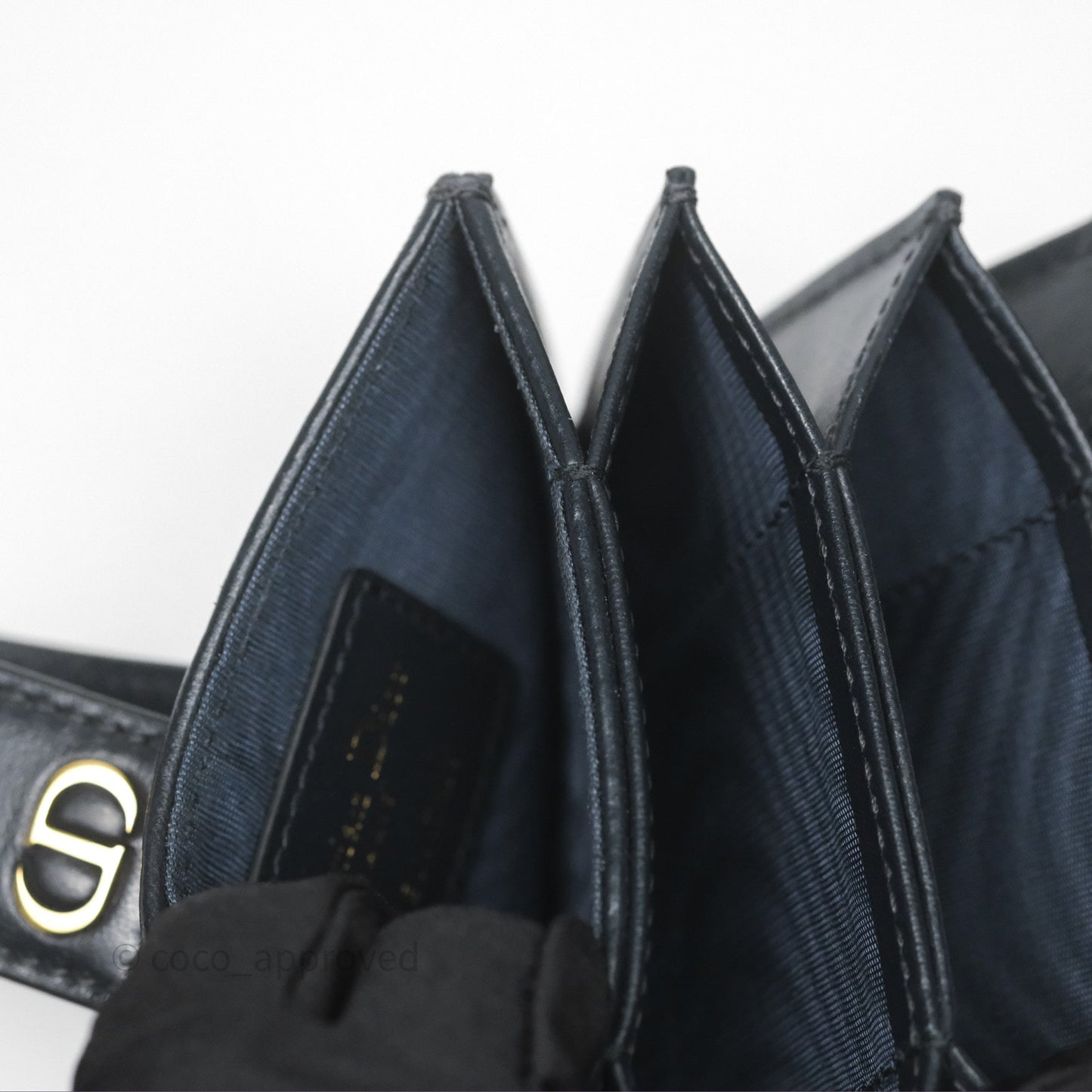 Christian Dior 5-Gusset Card Holder Blue Dior Oblique Jacquard