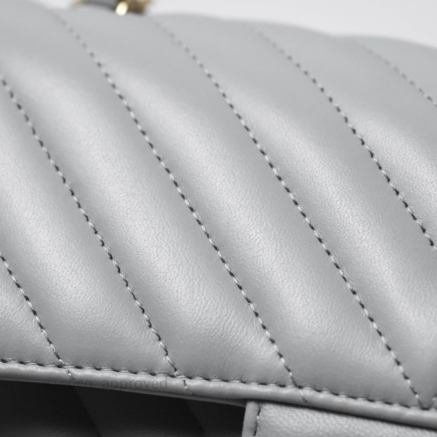 Chanel Classic Small Flap Chevron Grey Lambskin Gold Hardware