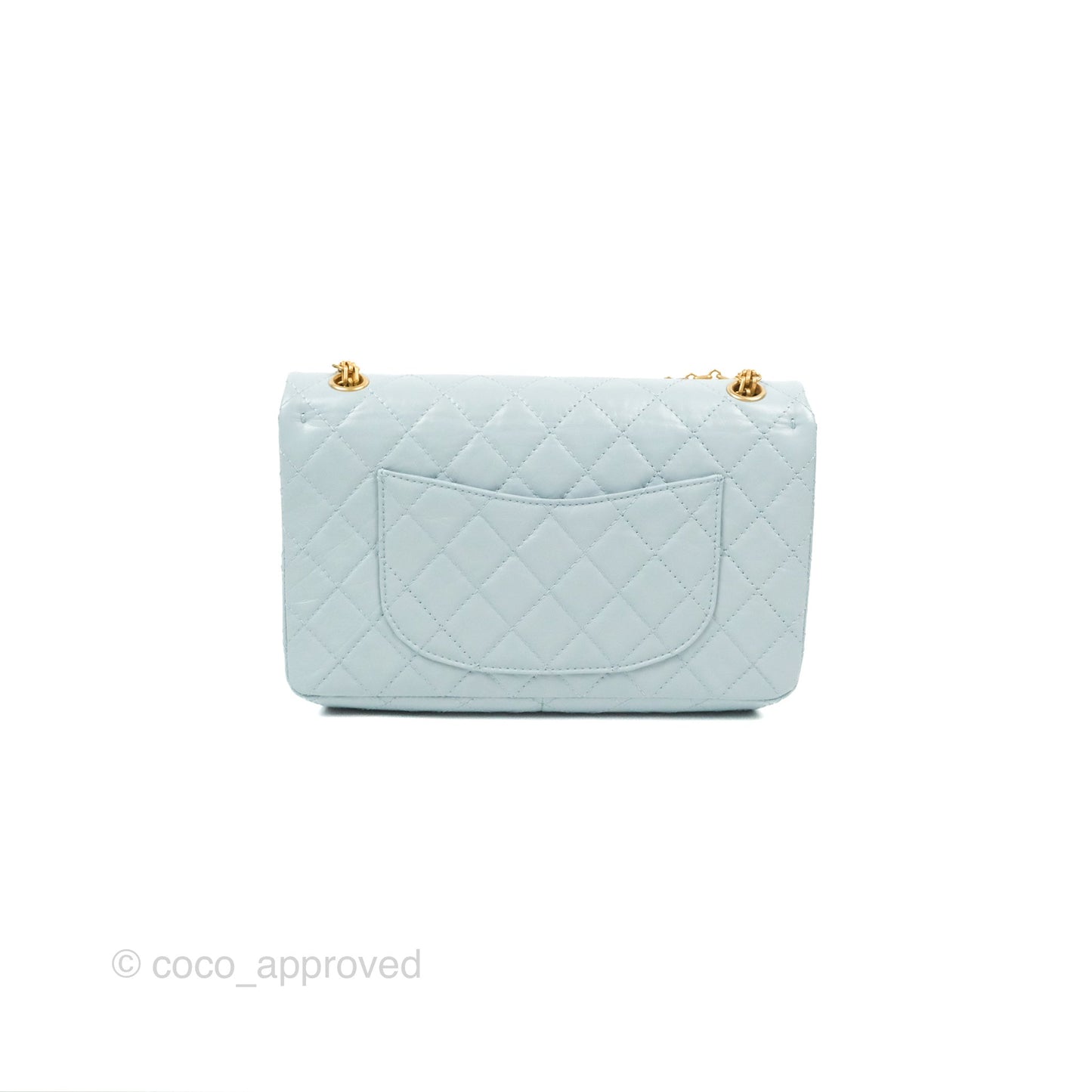 Chanel Reissue 226 Quilted Light Blue Aged Calfskin Gold Hardware