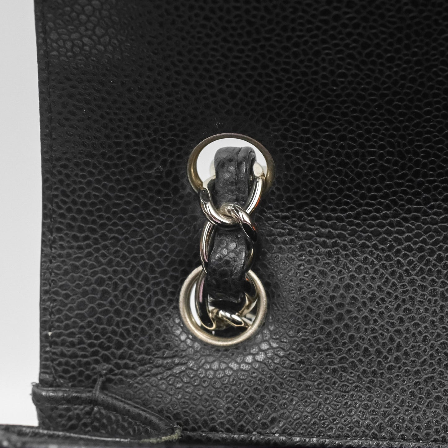 Chanel Quilted Maxi Single Flap Black Caviar Silver Hardware