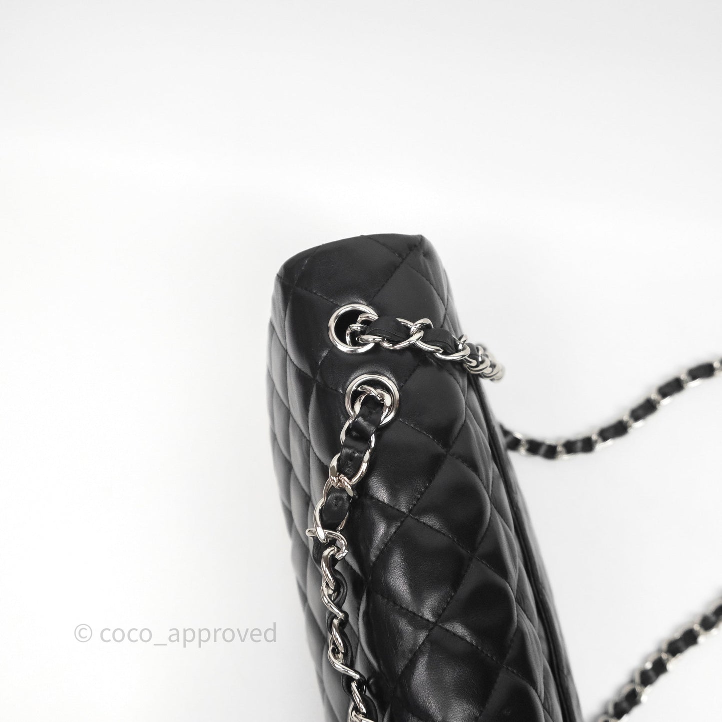 Chanel Jumbo Single Flap Black Lambskin Silver Hardware