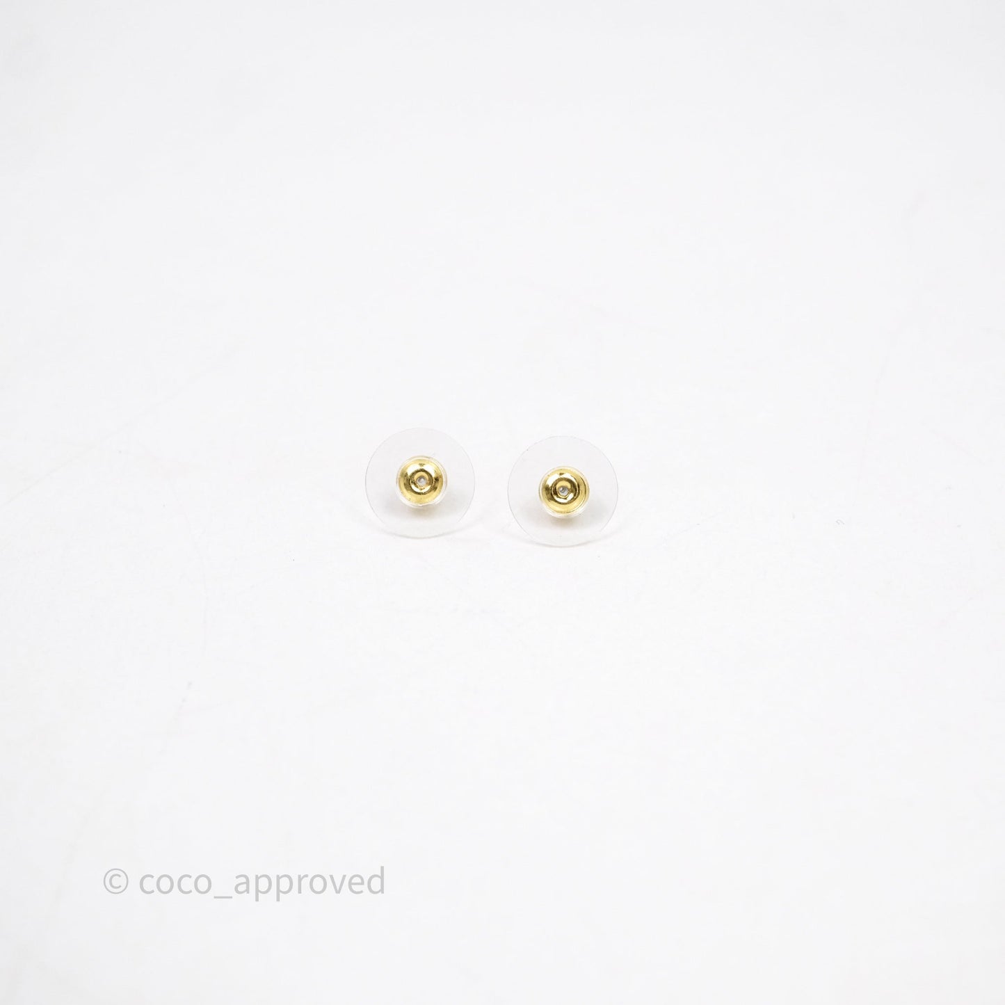 Chanel Crystals CC Round Earrings Gold Tone 25V